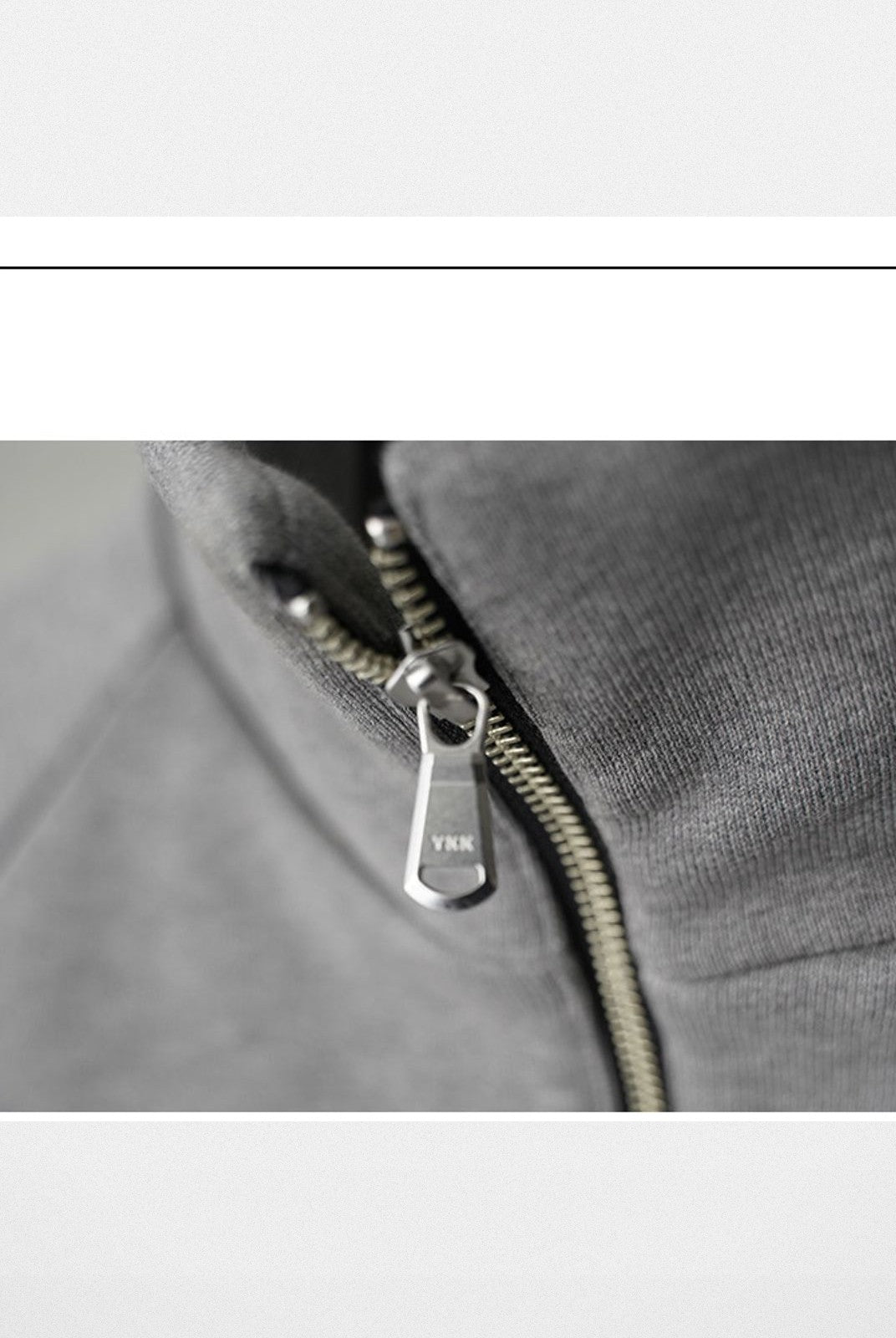 Roolrren Homme Heavyweight Cotton Stand Collar Jacket in Gray - Detail