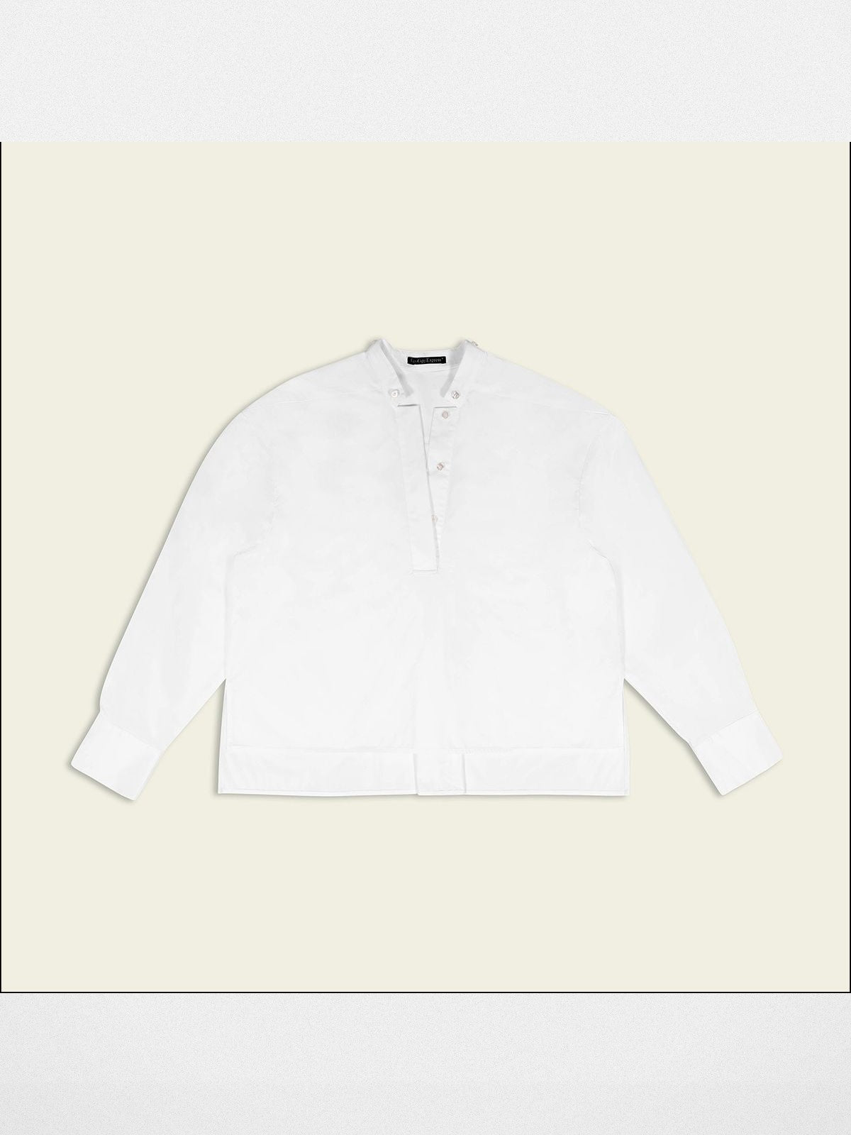 Fax Copy Express Detachable Ruff Collar Shirt in White