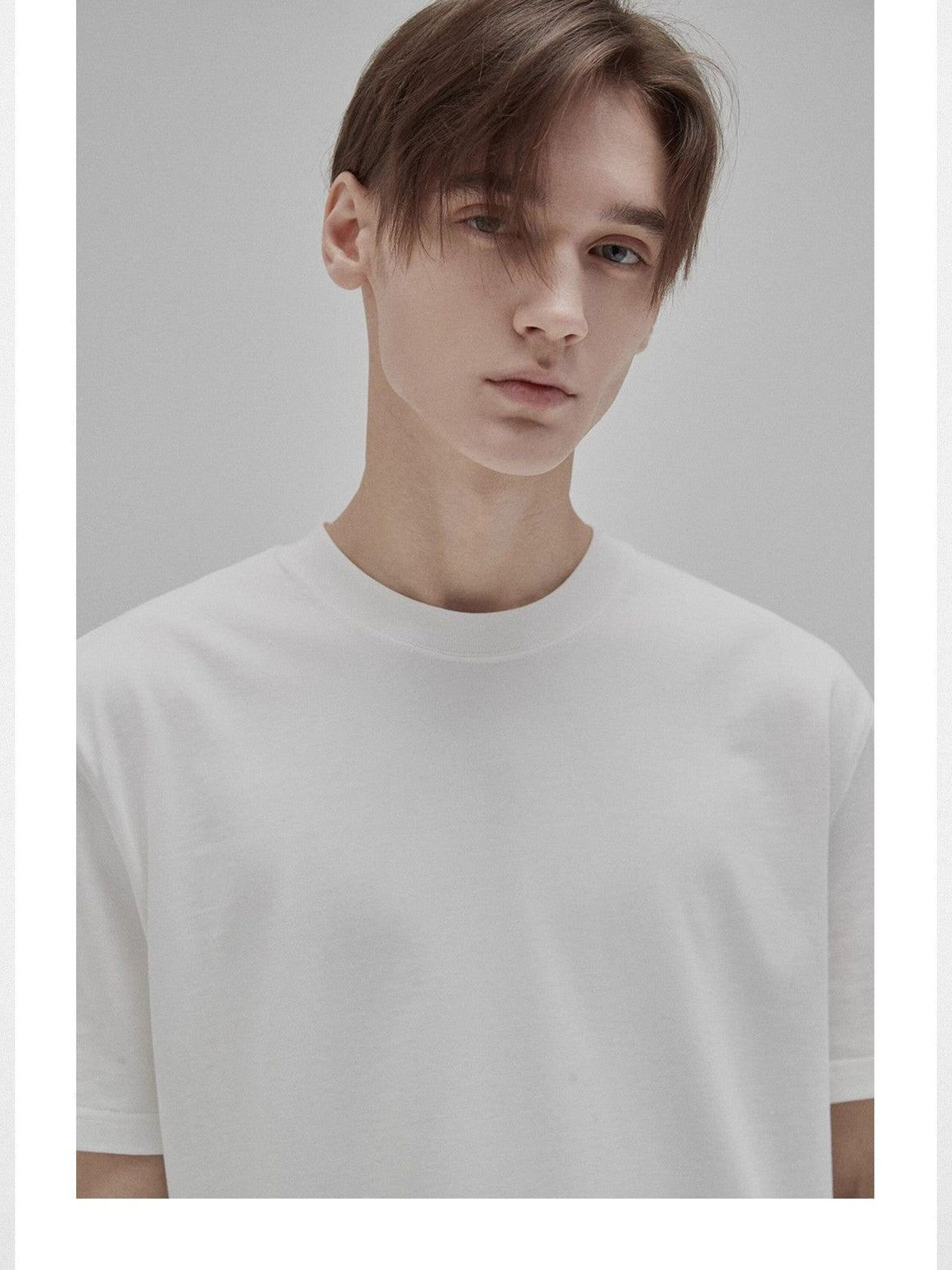 NANS Heavyweight Cotton Long Sleeve Tee in White - On Model