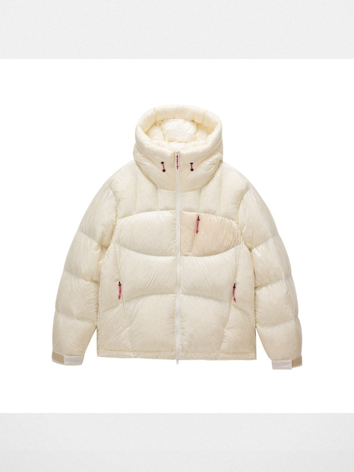 FPA 800FP Contrast Pocket Hooded Puffer in Cream