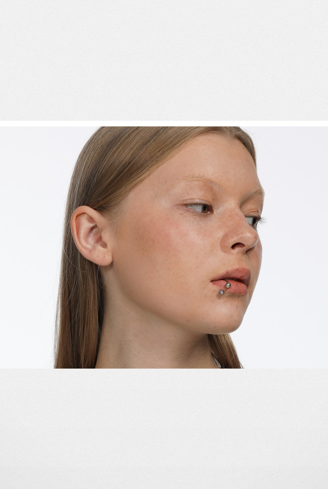 BLACKHEAD Blue Rhinestone Bone Necklace in Silver - On Model