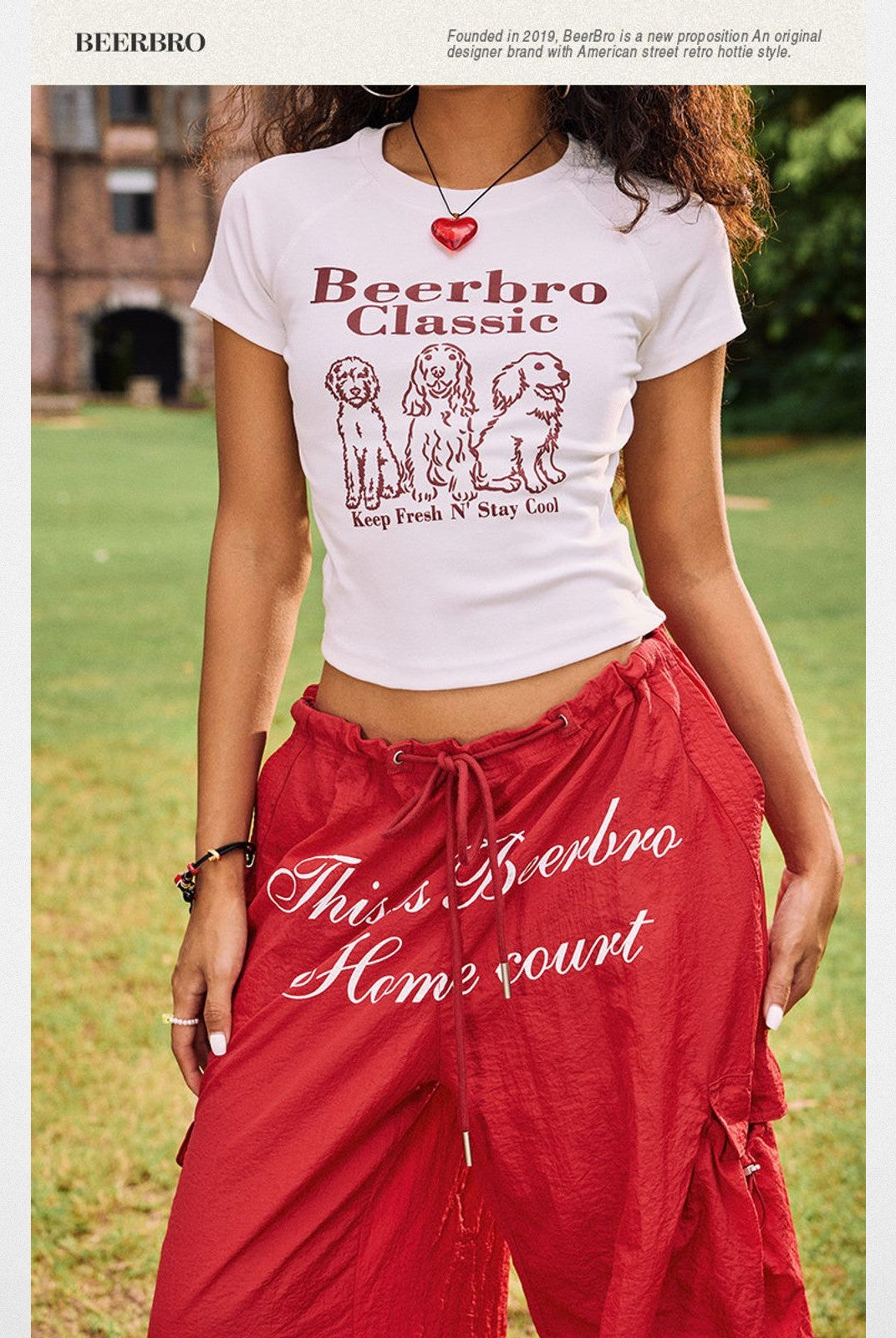 BeerBro Puff Print Puppy Baby Tee in White