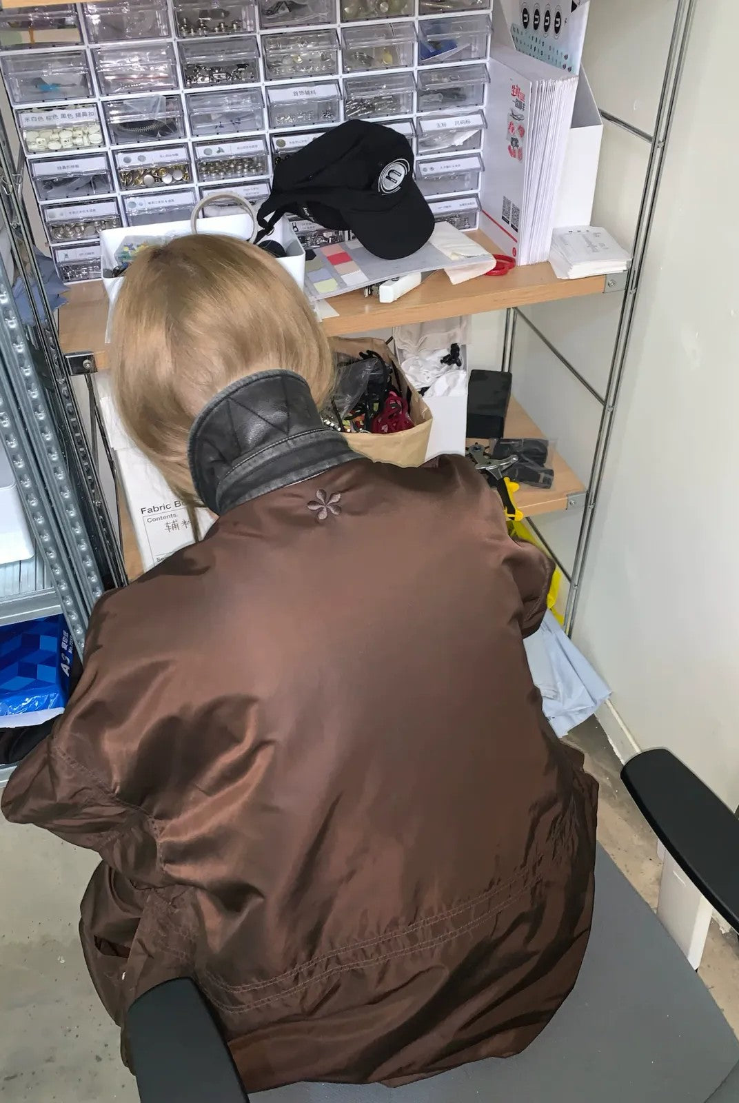 NeverSeez Vintage Wash Nylon Barn Jacket in Brown - On Model