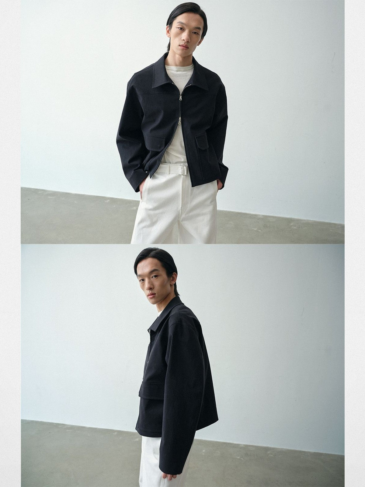 ROYA High Density Cotton Twill Jacket in Blue - On Model