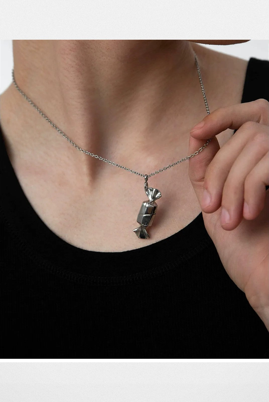 BLACKHEAD Magnetic Candy Pendant Necklace in Gold - On Model