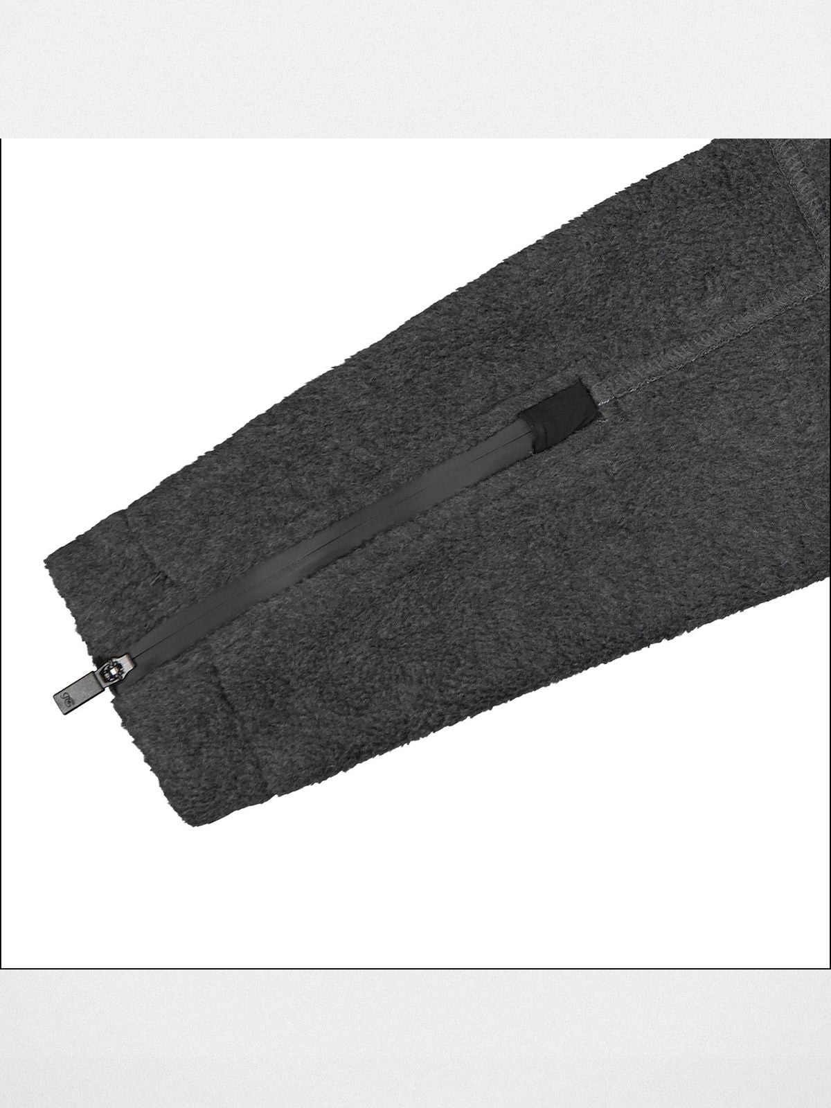 FaxCopyExpress Detachable Pad Cropped Fleece Jacket in Gray - Detail