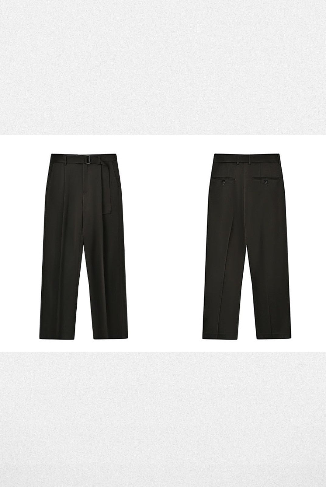 Roolrren Homme Belted Triacetate Cropped Trousers in Black