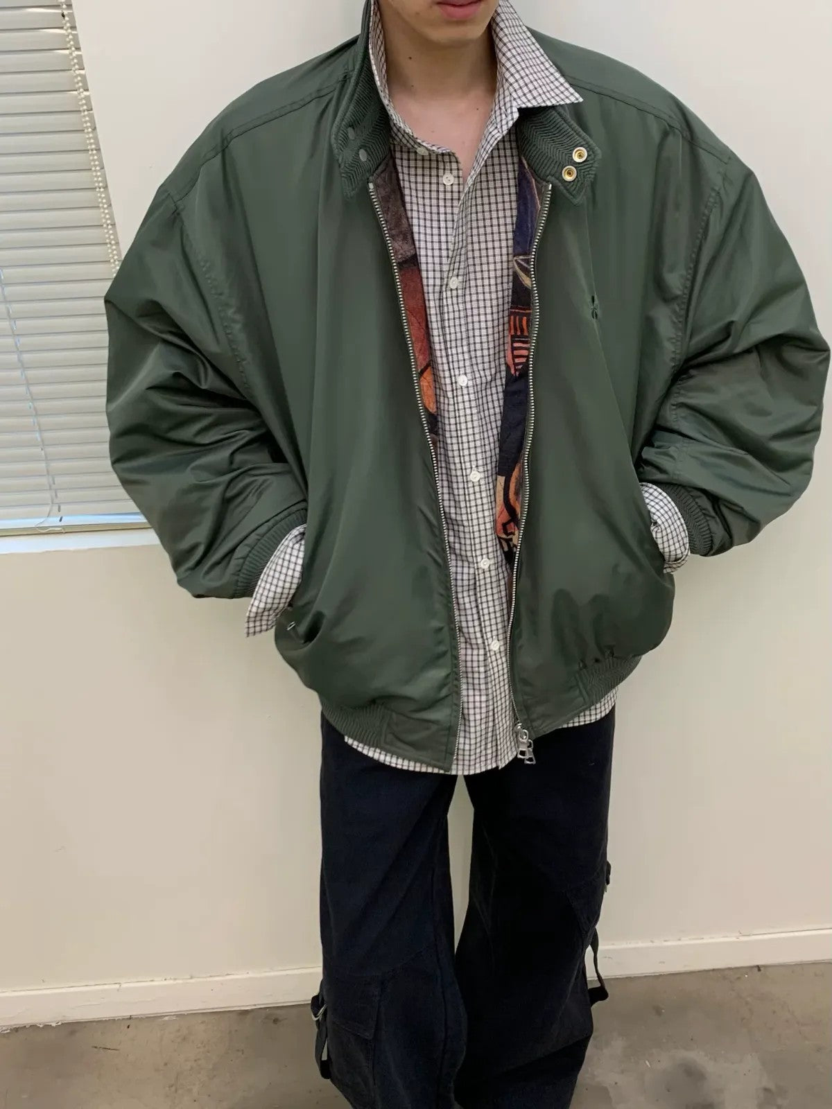 NeverSeez 3M Thinsulate Padded Bomber Jacket in Green