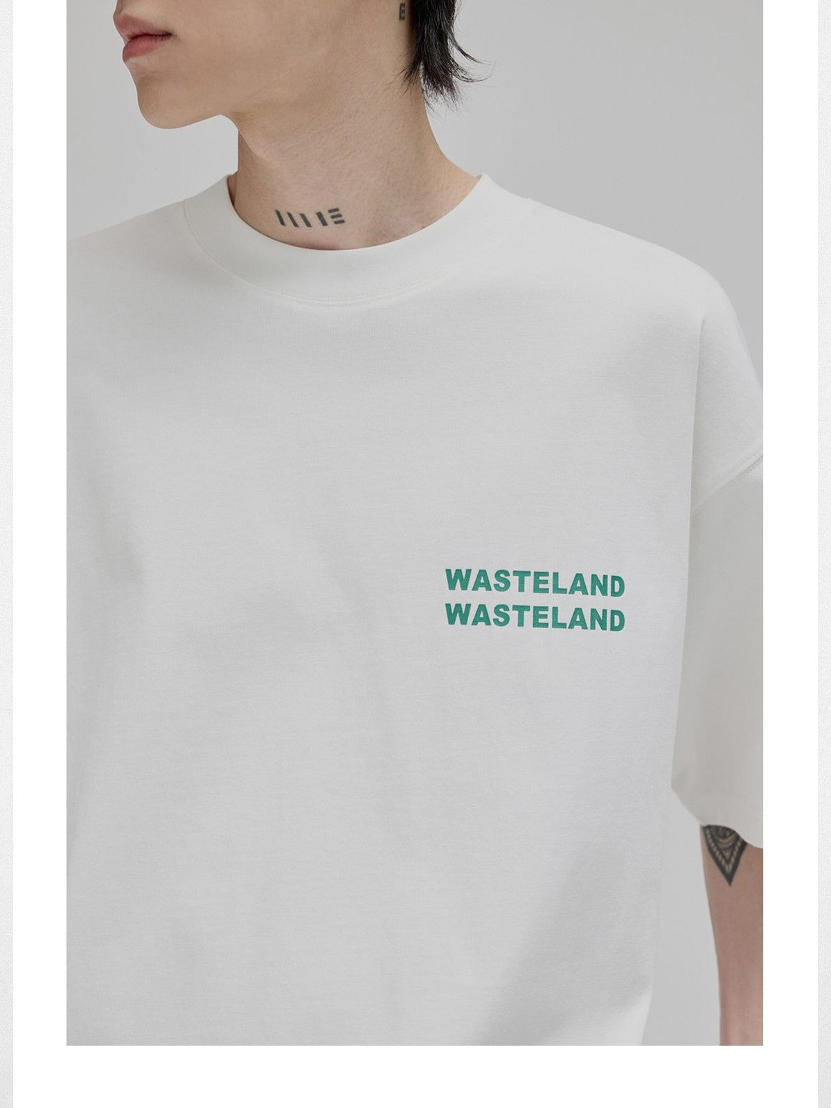 NANS Wilderness Parade Heavyweight T Shirt in White - On Model