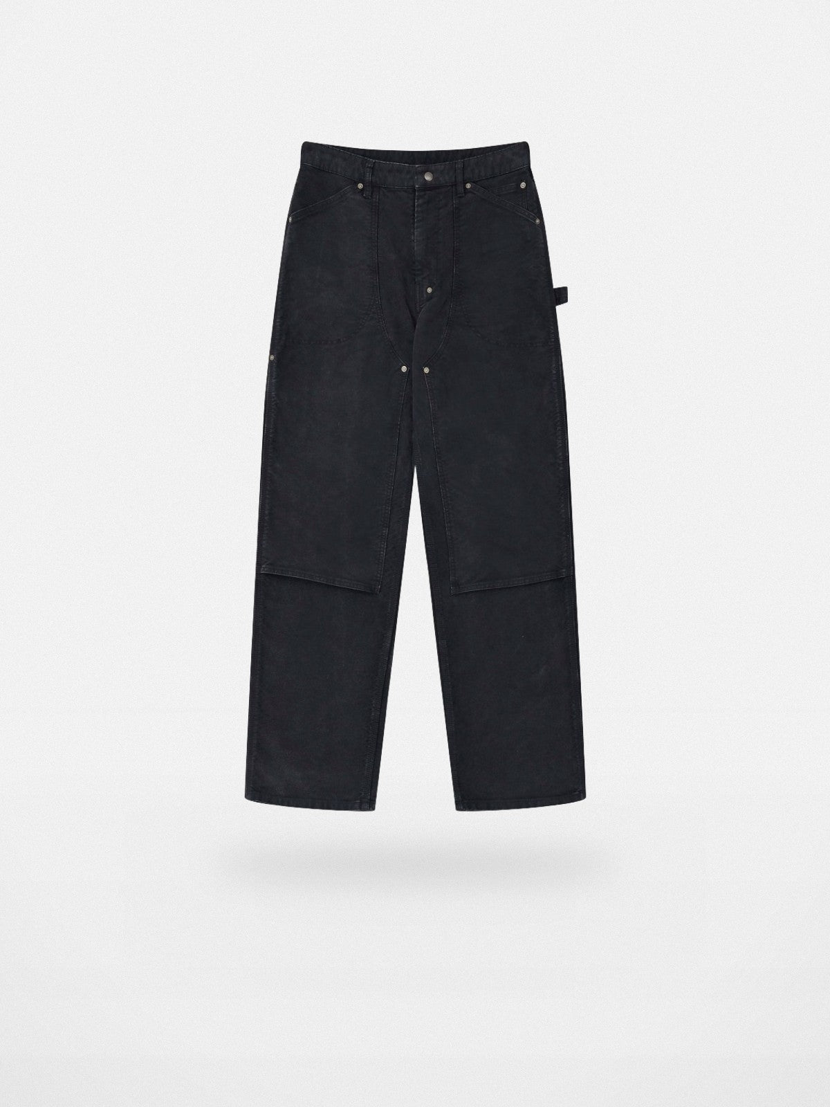 Roolrren Homme Moleskin Double Knee Pants in Black