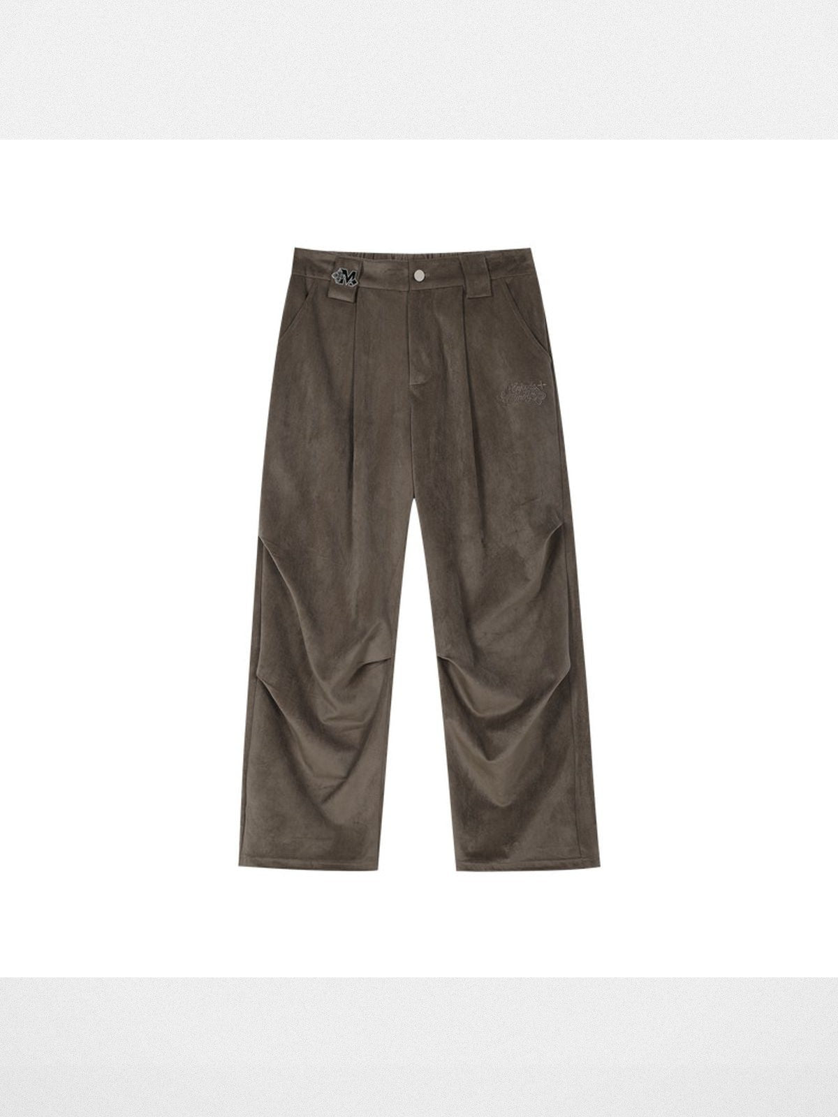 MEDM Wide Leg Corduroy Parachute Pants in Beige