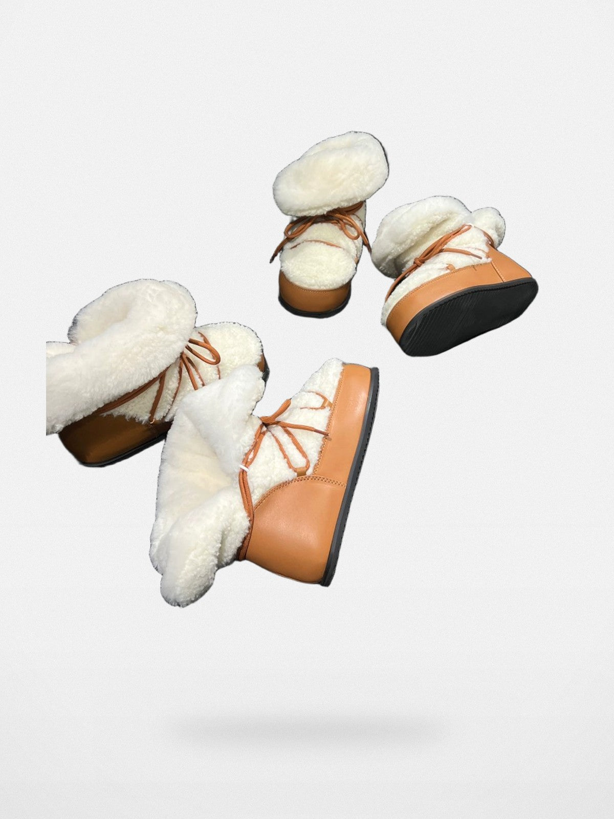 RARELY ALIKE Wool Lined Hidden Wedge Boots in Cream