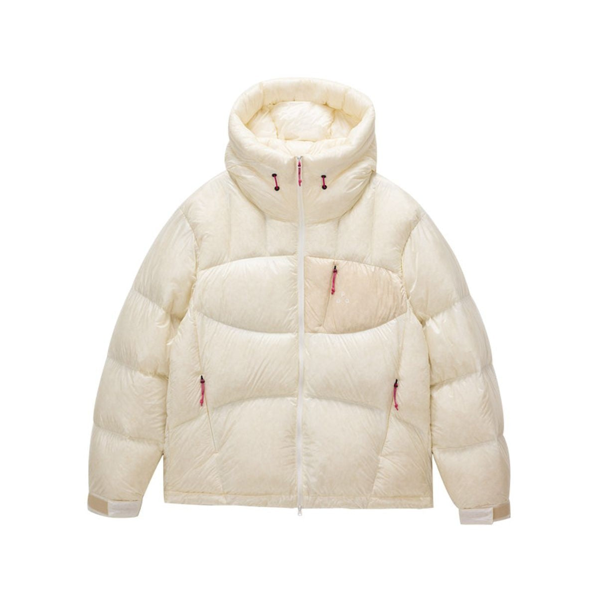 FPA 800FP Contrast Pocket Hooded Puffer in Cream