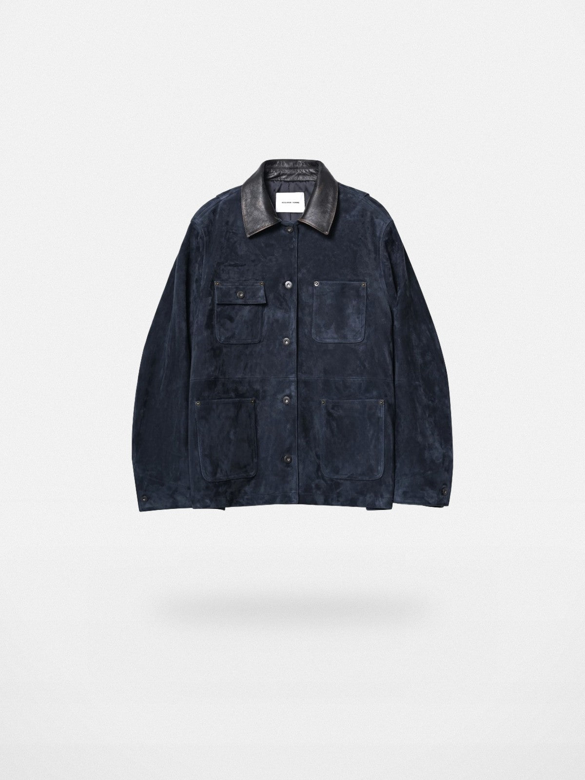 Roolrren Homme Suede Michigan Work Jacket in Navy Blue