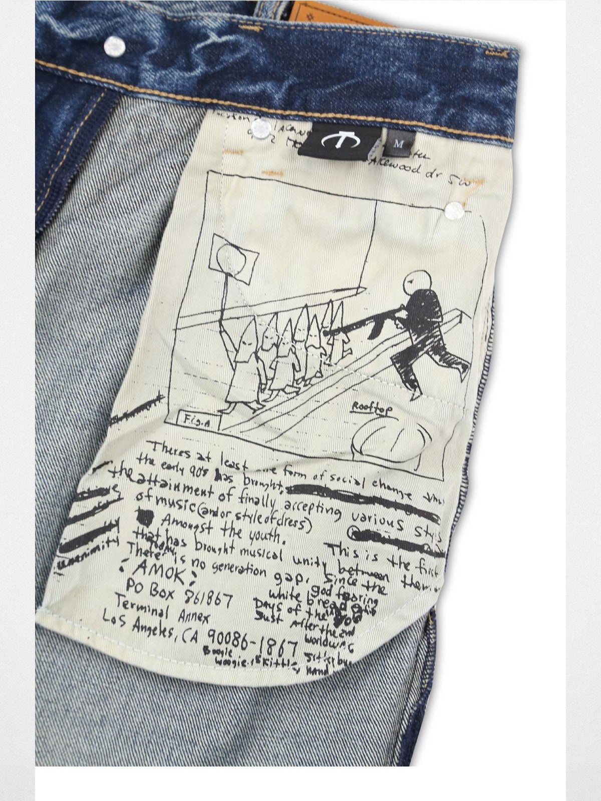 SOD Distressed Patchwork Jeans in Blue - Detail