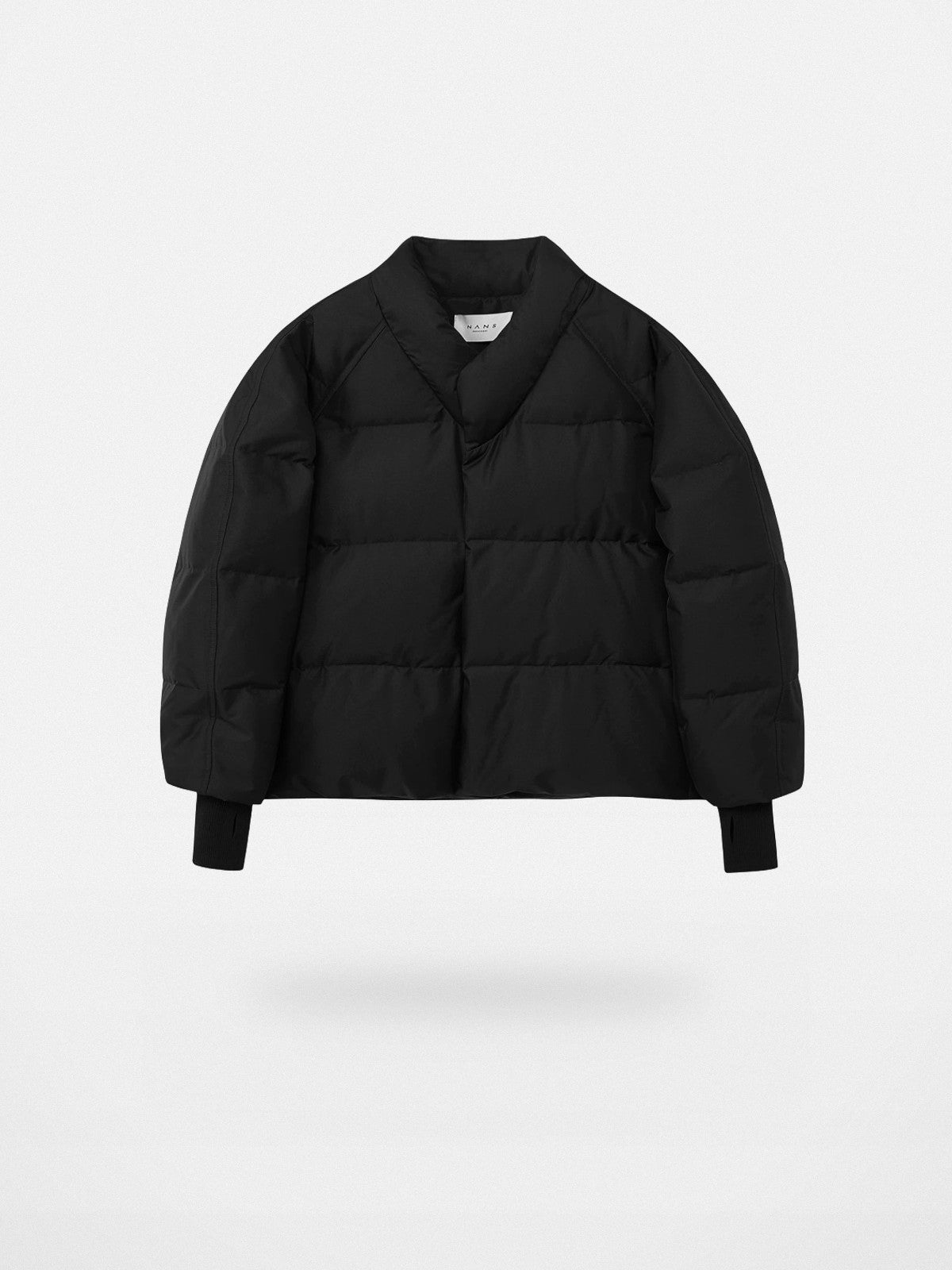 NANS Kimono Collar Down Puffer in Black