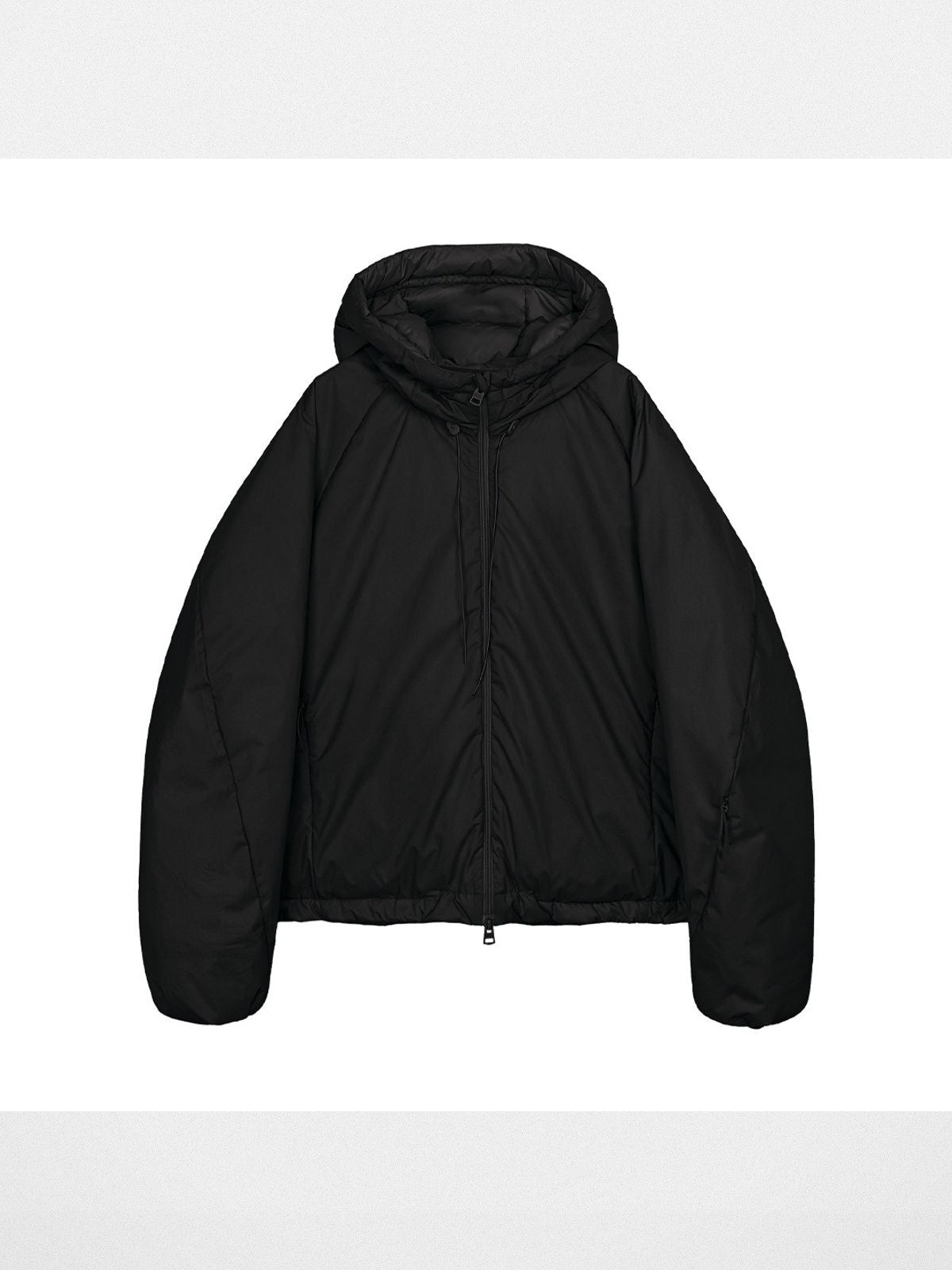 Simple Project Shell Shape Hooded Puffer Jacket in Black