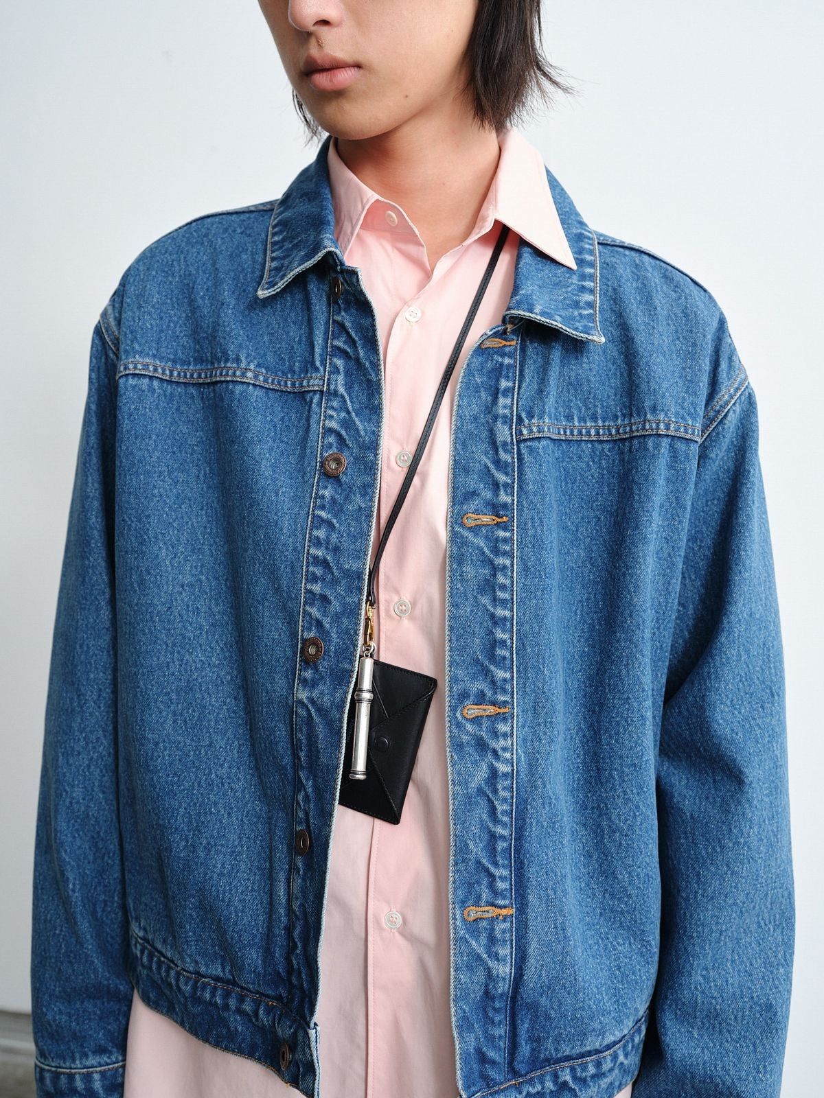 ROYA Cone Mills Indigo Denim Jacket in Blue - On Model