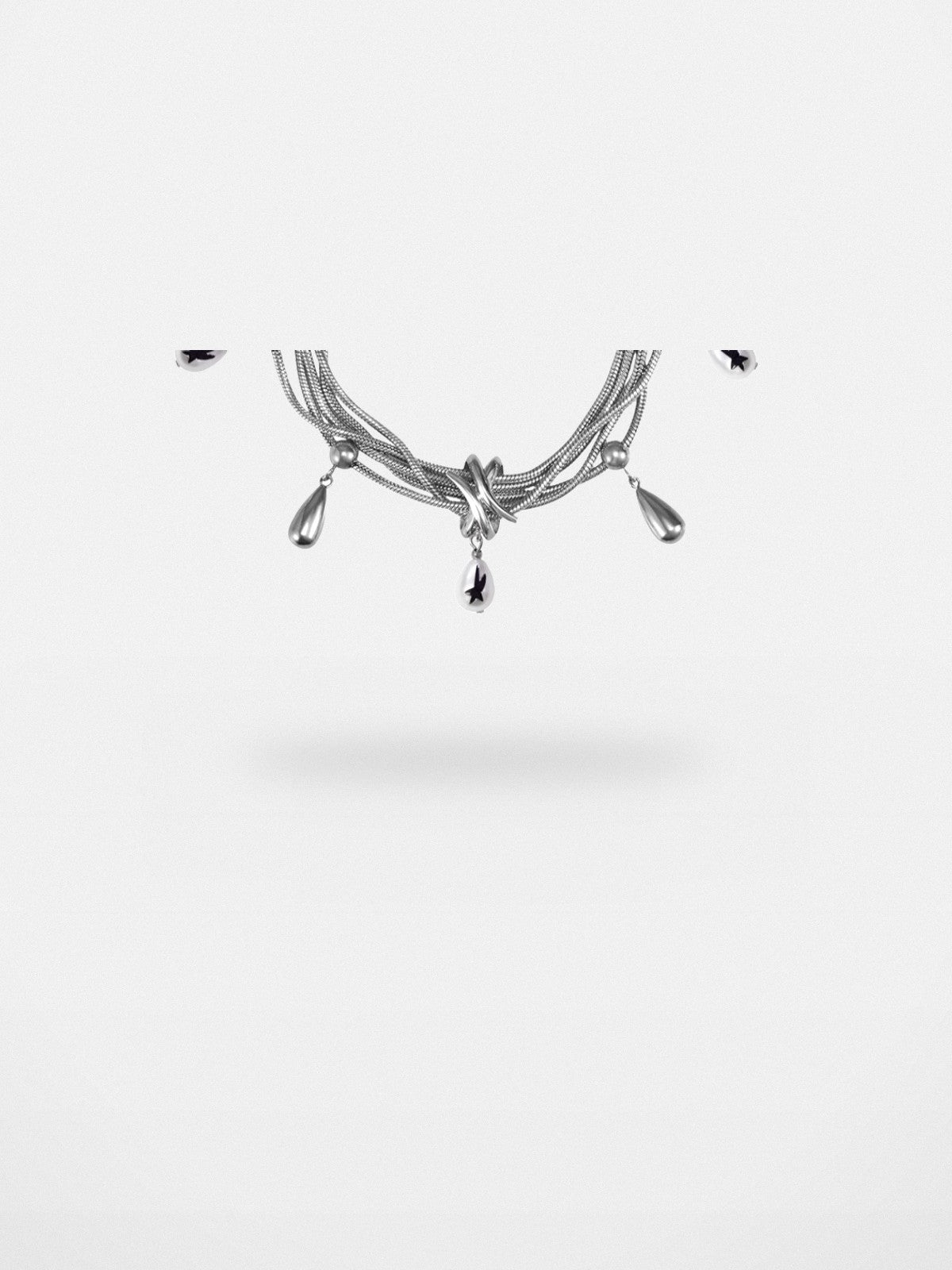 BLACKHEAD Multi Chain Teardrop Pearl Bracelet in Silver