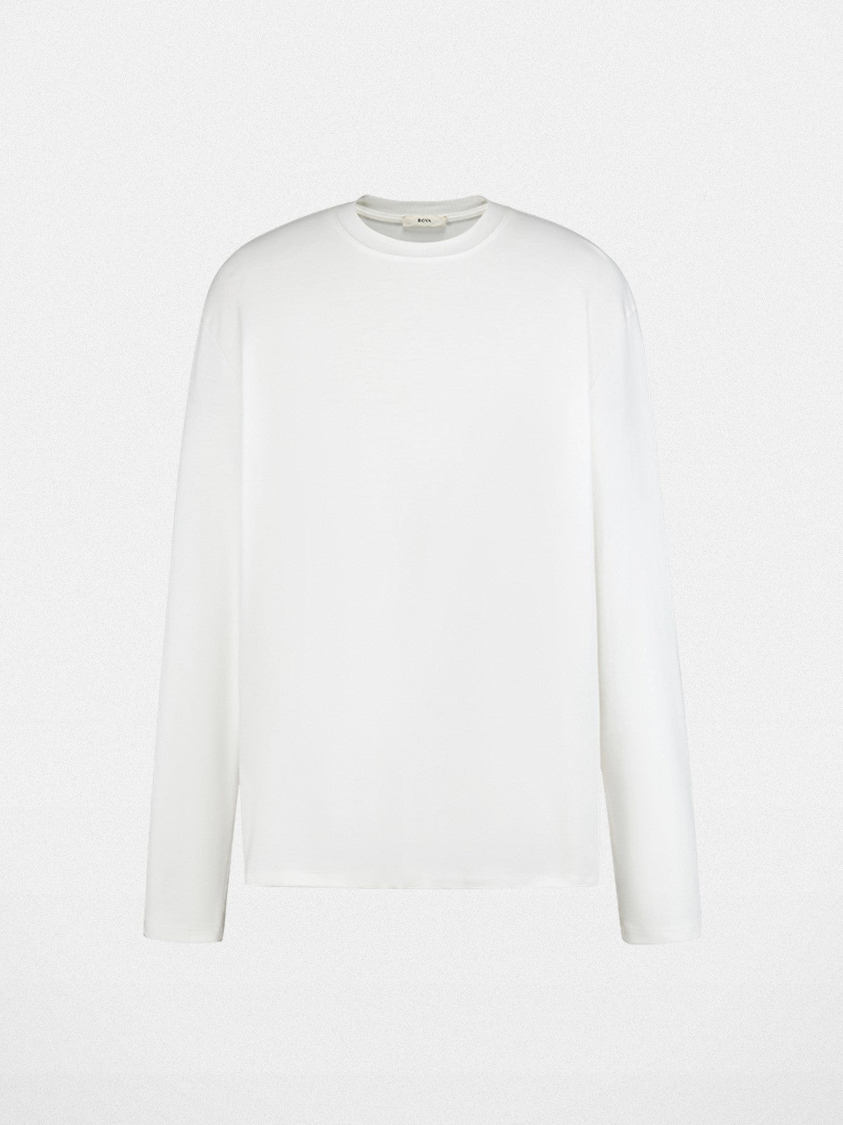 ROYA High Twist Cotton Long Sleeve Tee in White