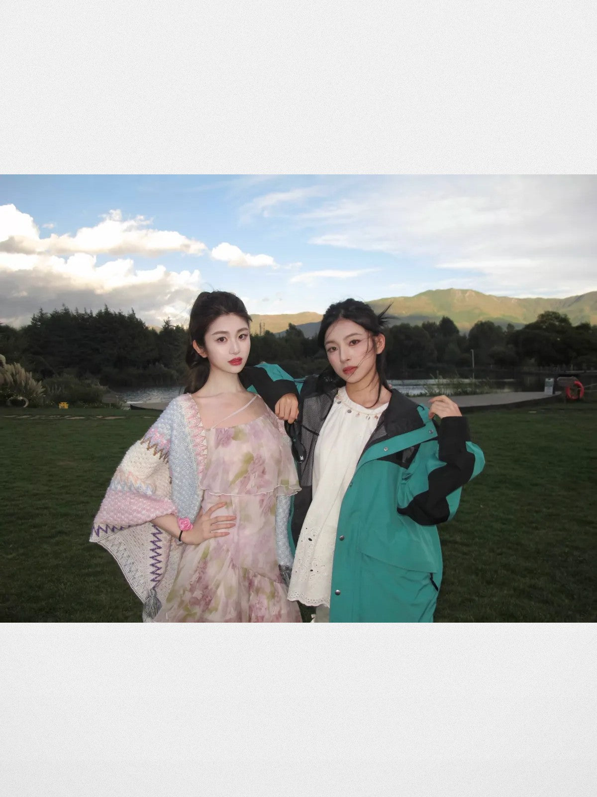 1S Studio Asymmetric Floral Ruffle Dress in Purple - On Model