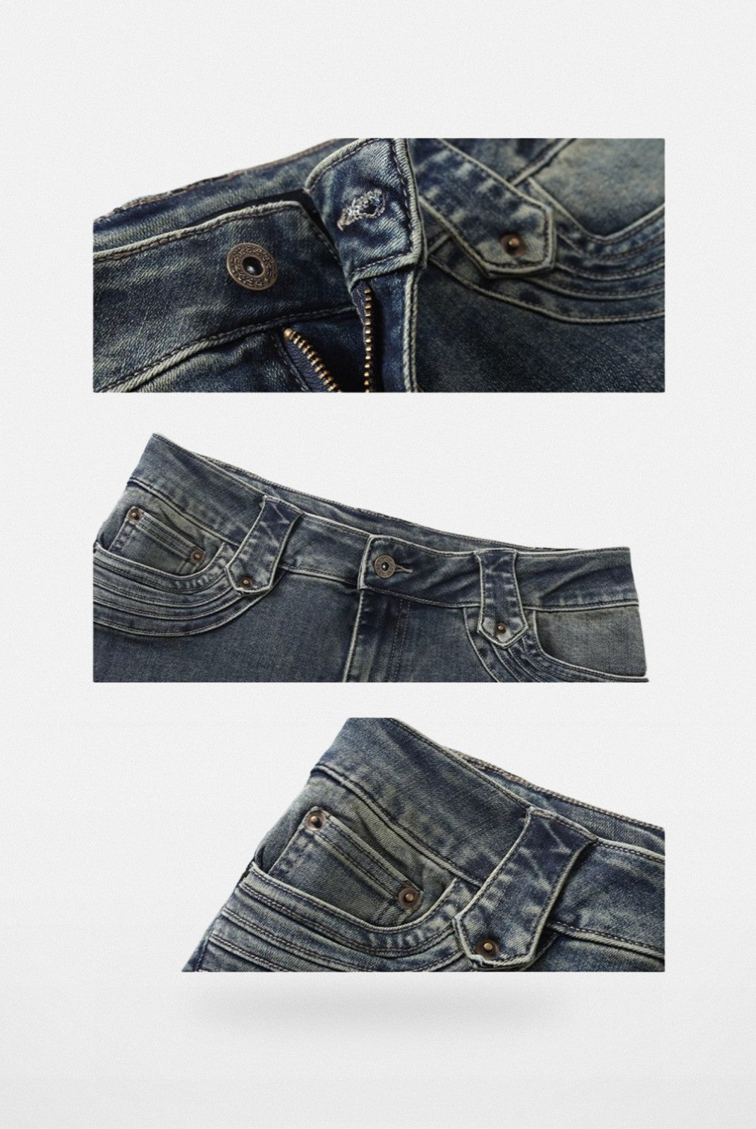 ARISEISM Distressed Micro Flare Jeans in Blue