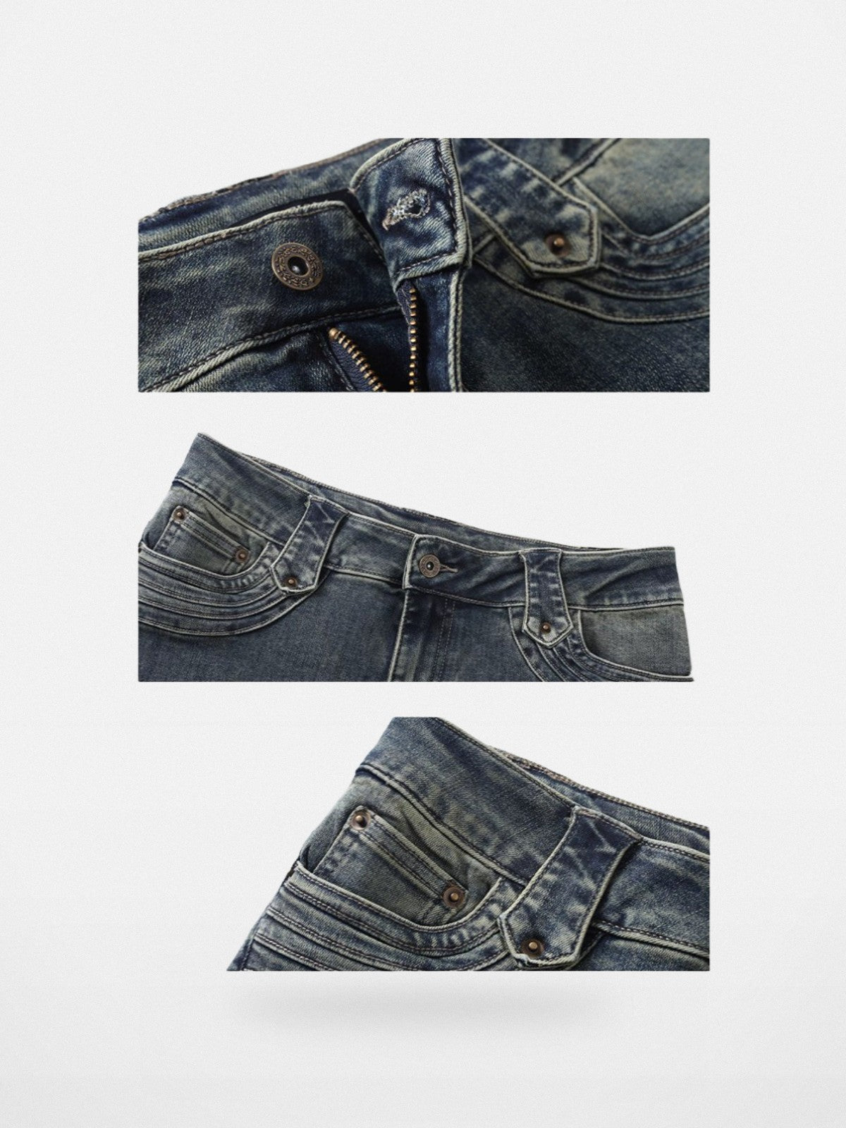 ARISEISM Distressed Micro Flare Jeans in Blue