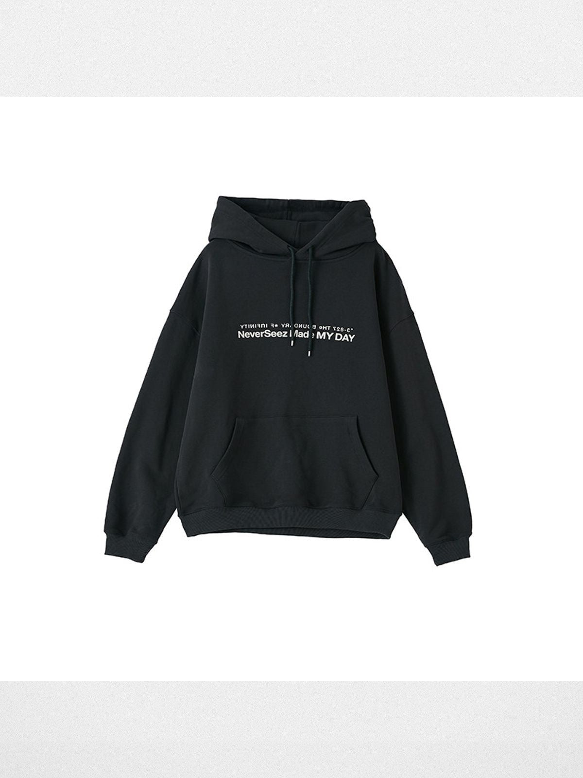 NeverSeez Anniversary Logo Print Hoodie in Black