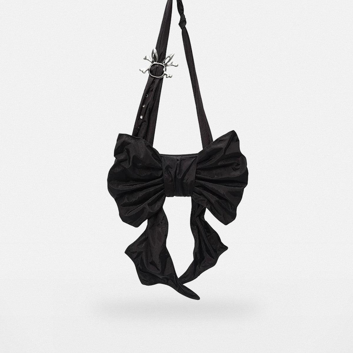 CFIERCE Nylon Bow Crossbody Bag in Black