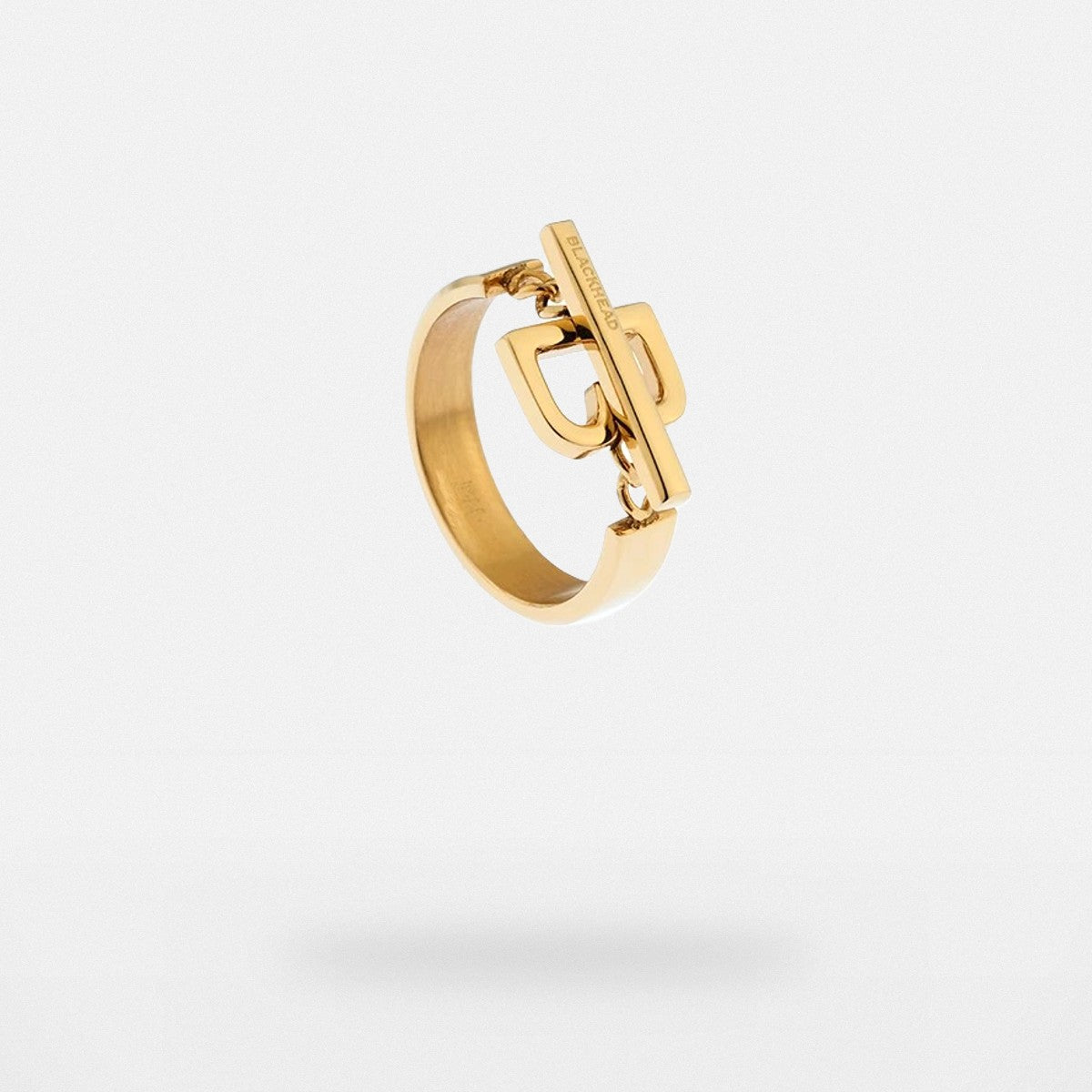 BLACKHEAD Structural Letter B Ring in Yellow