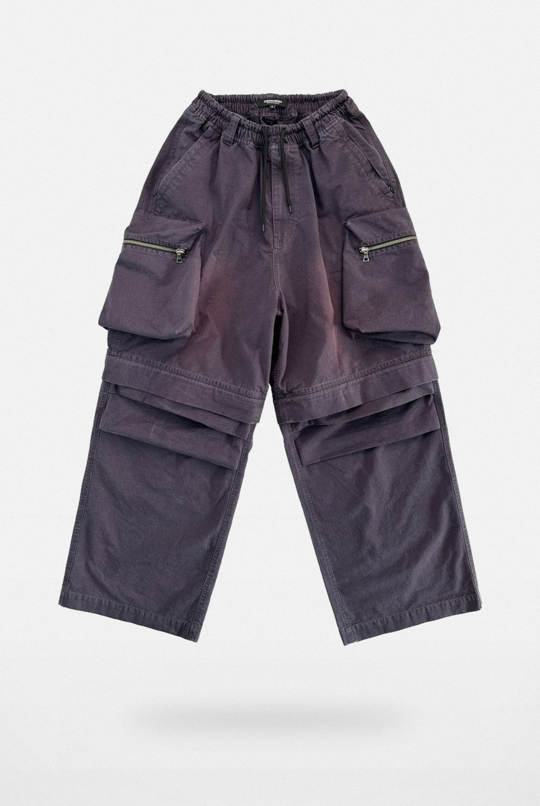 UNKNOWNWORLD Detachable Wide Leg Cargo Pants in Charcoal