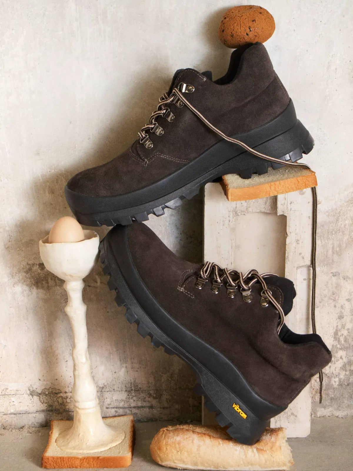 Retro 21 Calf Suede Vibram Hiking Boots in Brown - Lifestyle