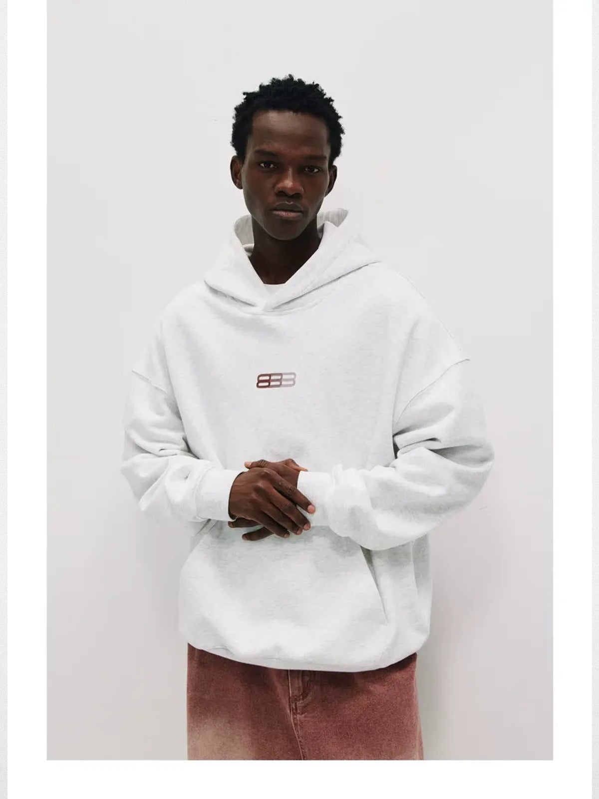 FPA Gradient Runway Graphic Hoodie in Heather Gray - On Model