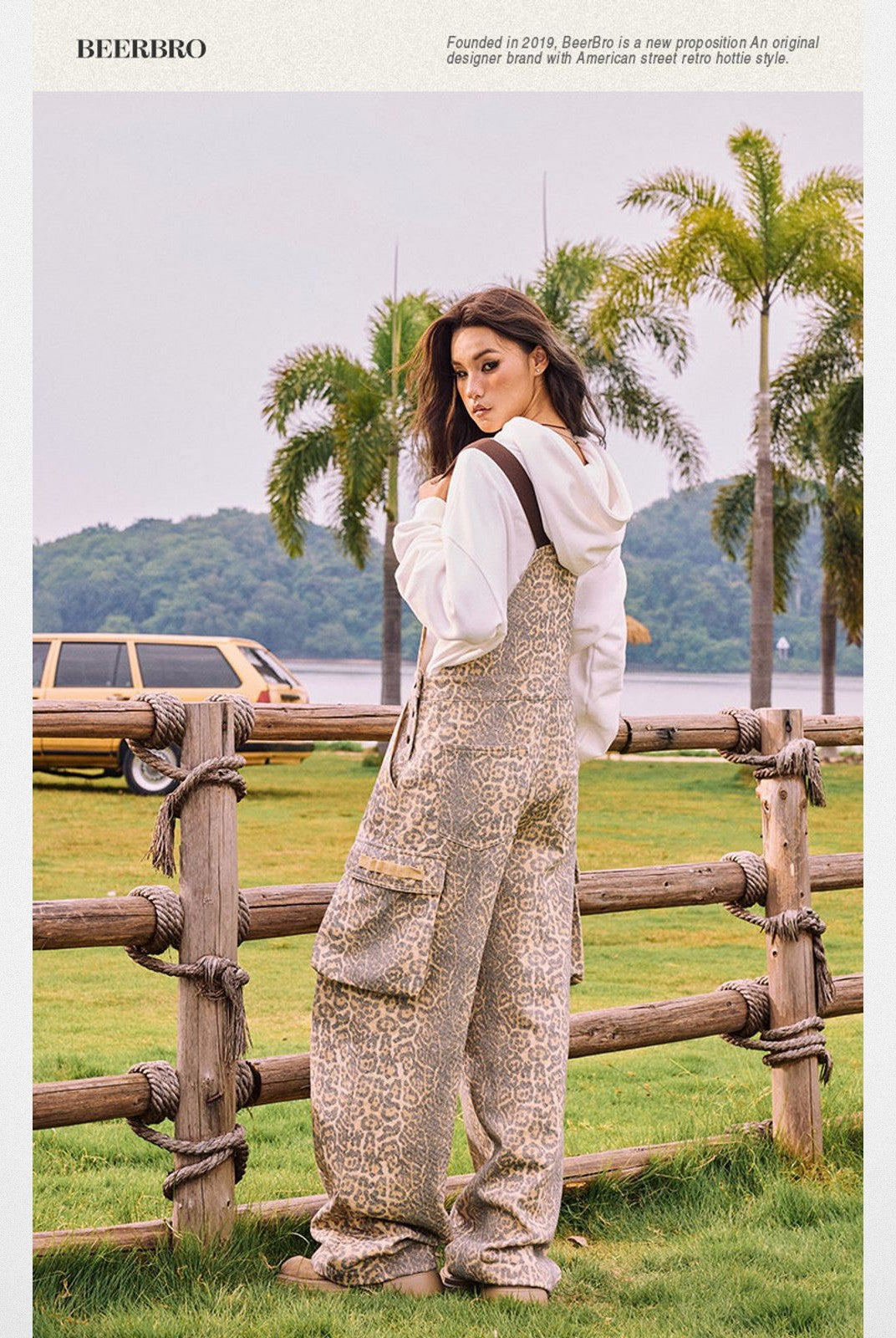 BeerBro Heavyweight Graphic Print Hoodie in White