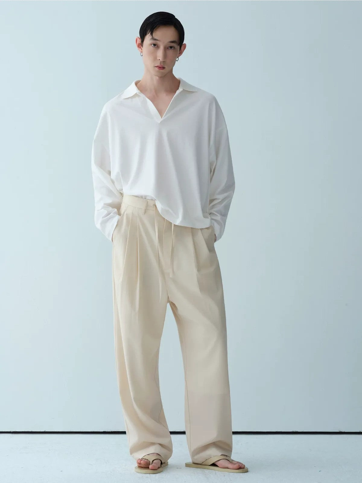 ROYA Long Staple Cotton Polo Shirt in White