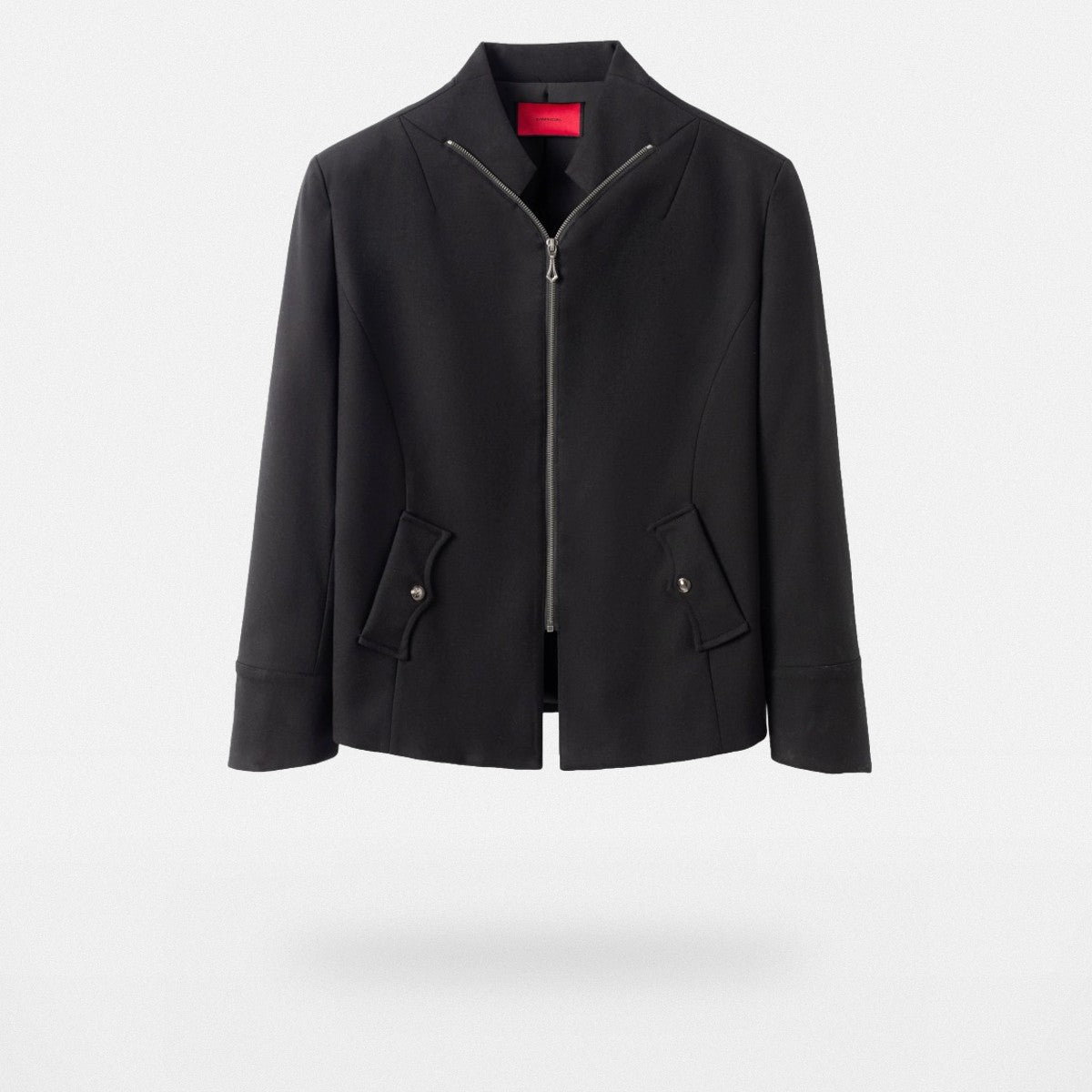 Y OFFICIAL Zip Stand Collar Jacket in Black