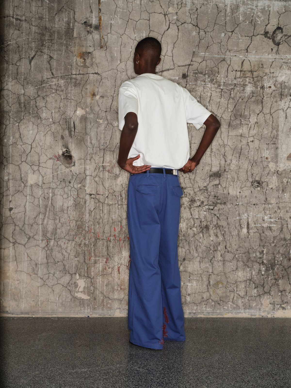 TRIANGLE PROJECT Heart Print Cotton T Shirt in White - On Model