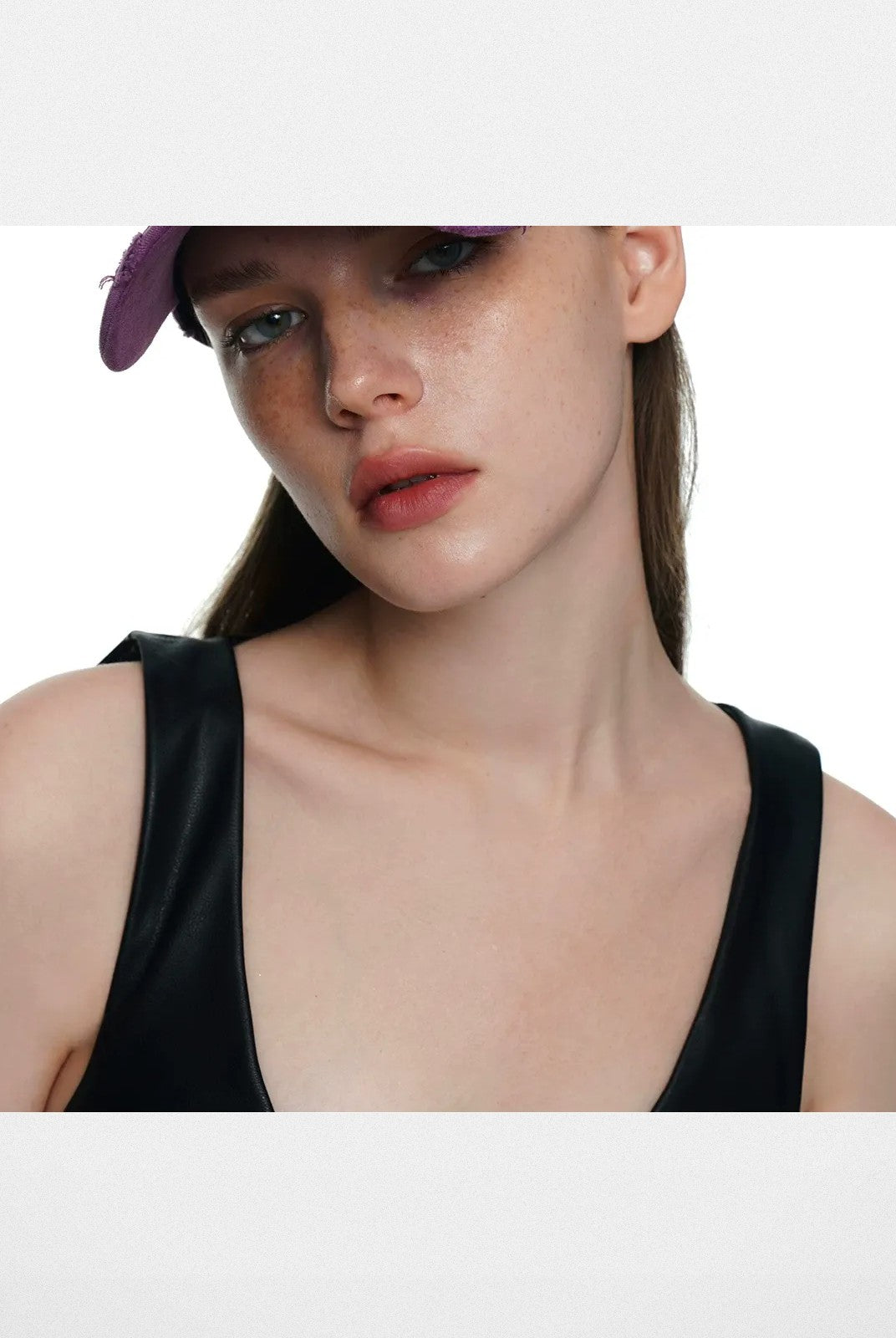 BLACKHEAD Distressed Embroidered Baseball Cap in Purple - On Model