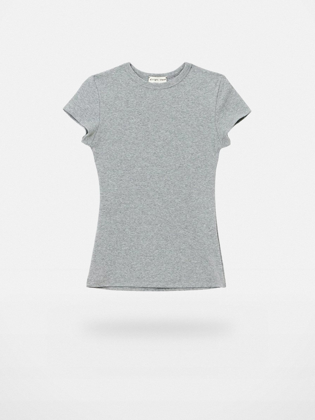 Alright Then Fitted Cap Sleeve T Shirt in Gray