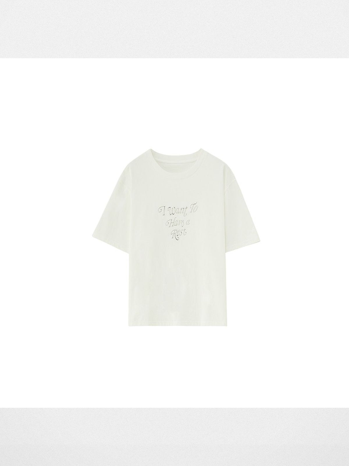 NeverSeez Embossed Script Cotton T Shirt in White