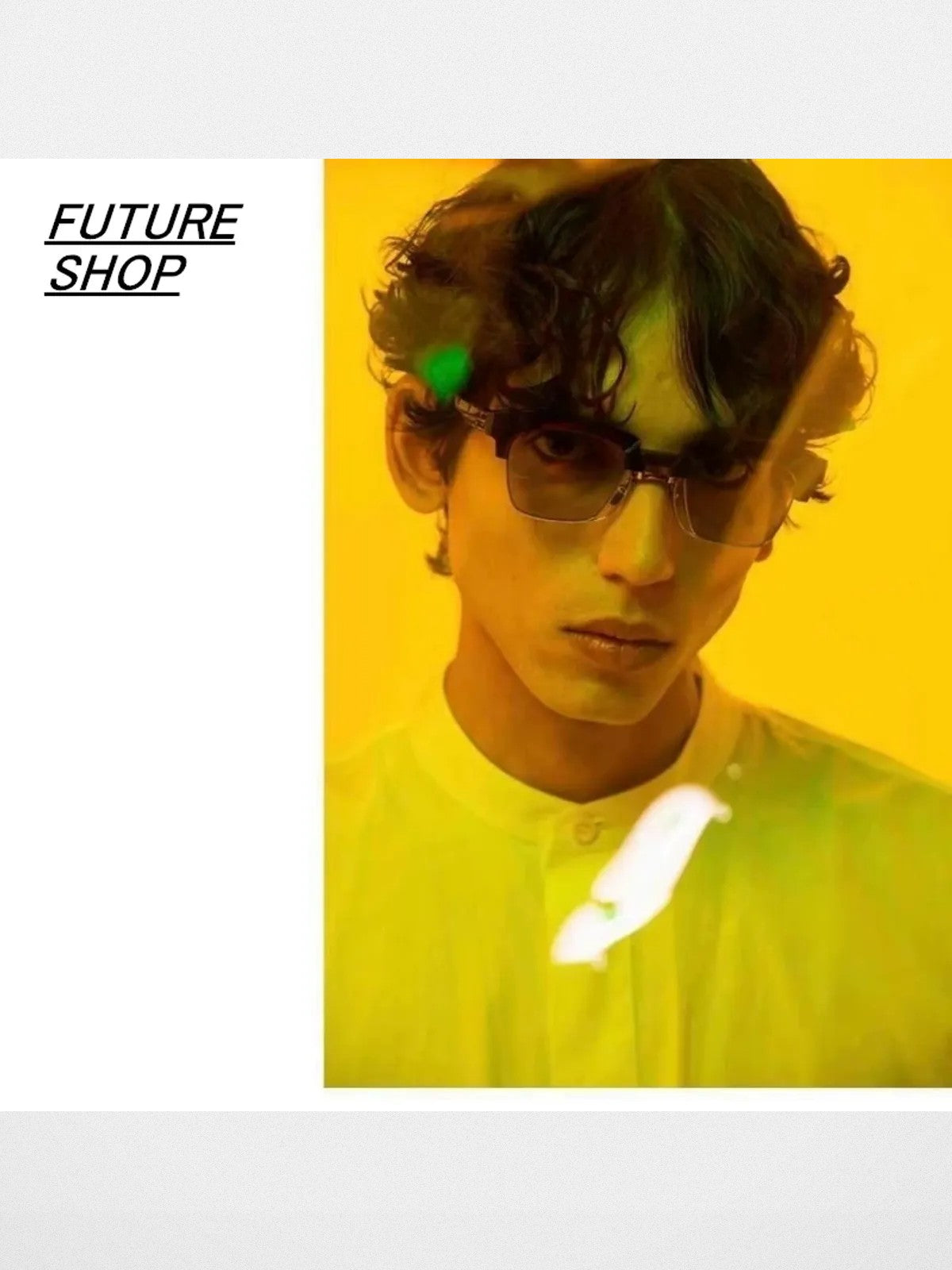 FUTURE UPDATE N6 Semi Rimless Browline Sunglasses in White - On Model