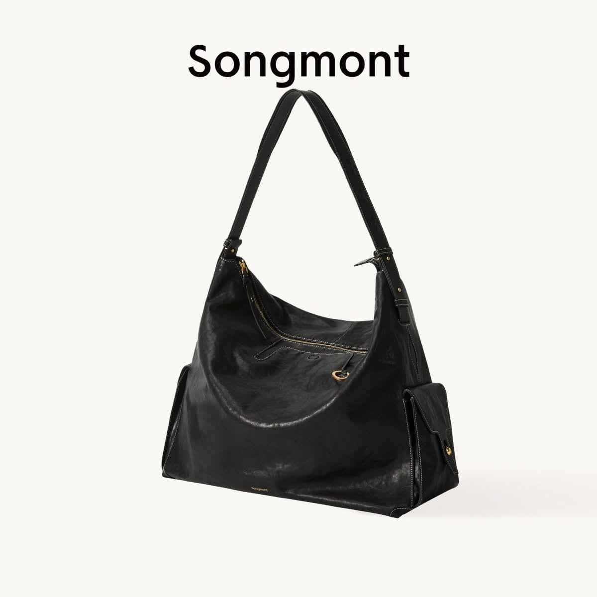 Songmont Large Capacity Travel Hobo Bag in Black