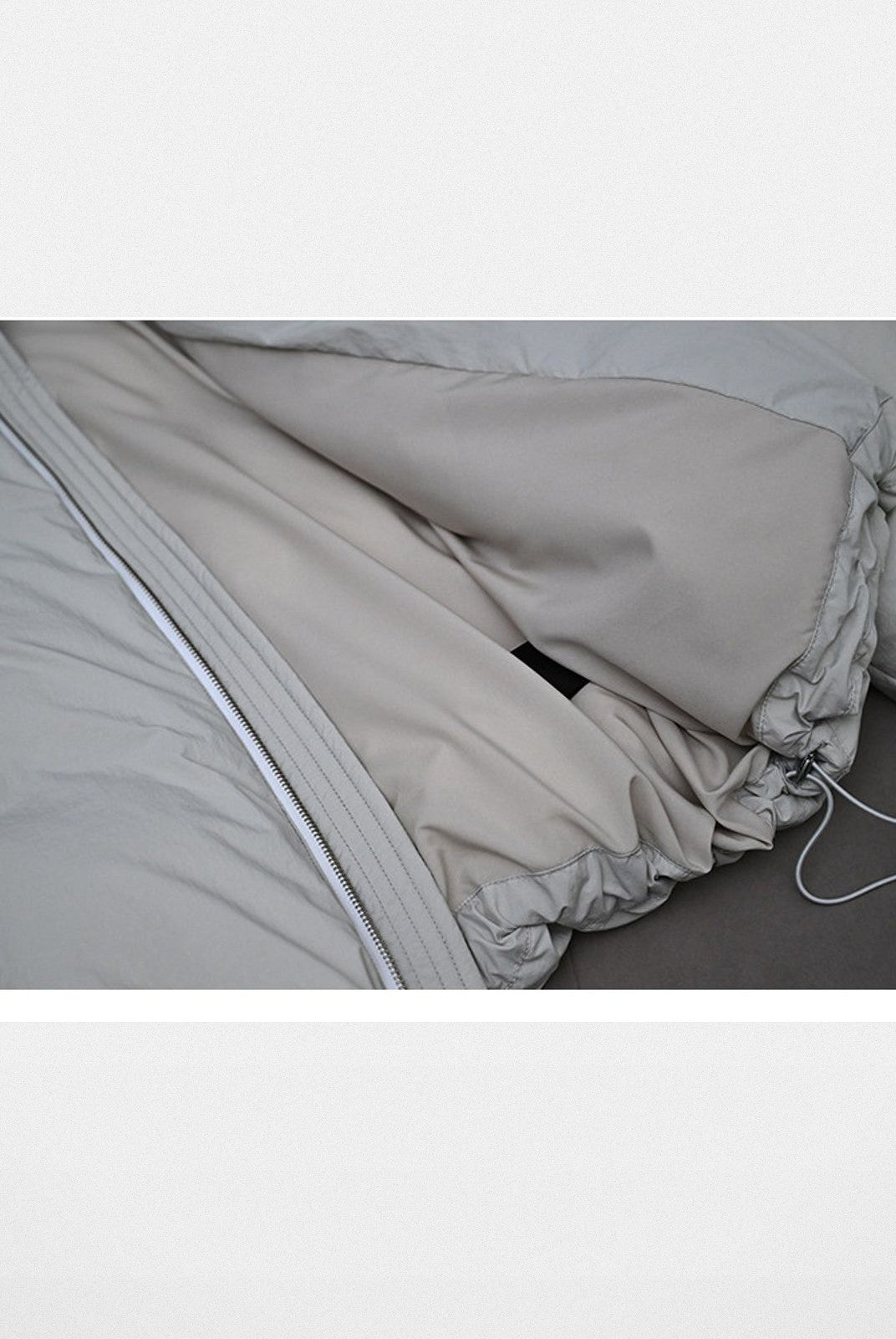 Roolrren Homme Lightweight Stand Collar Down Puffer in Mint - Detail