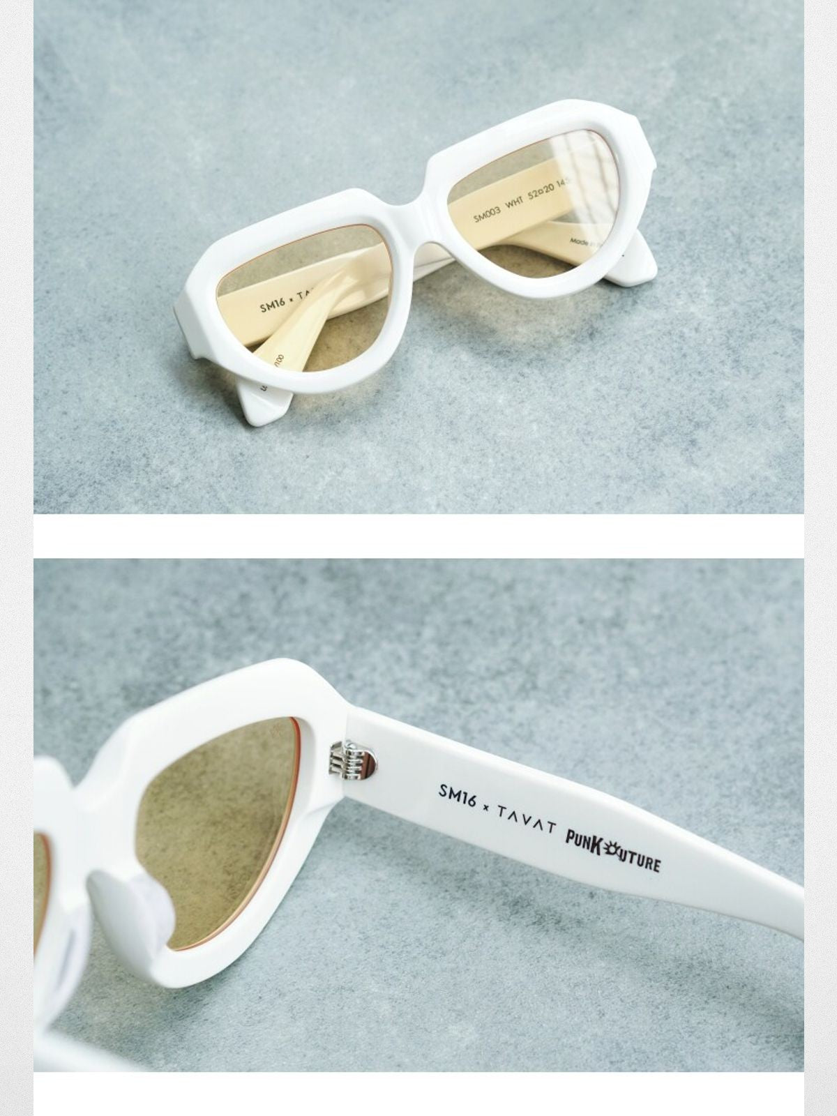 FUTURE UPDATE Geometric Acetate Sunglasses in White