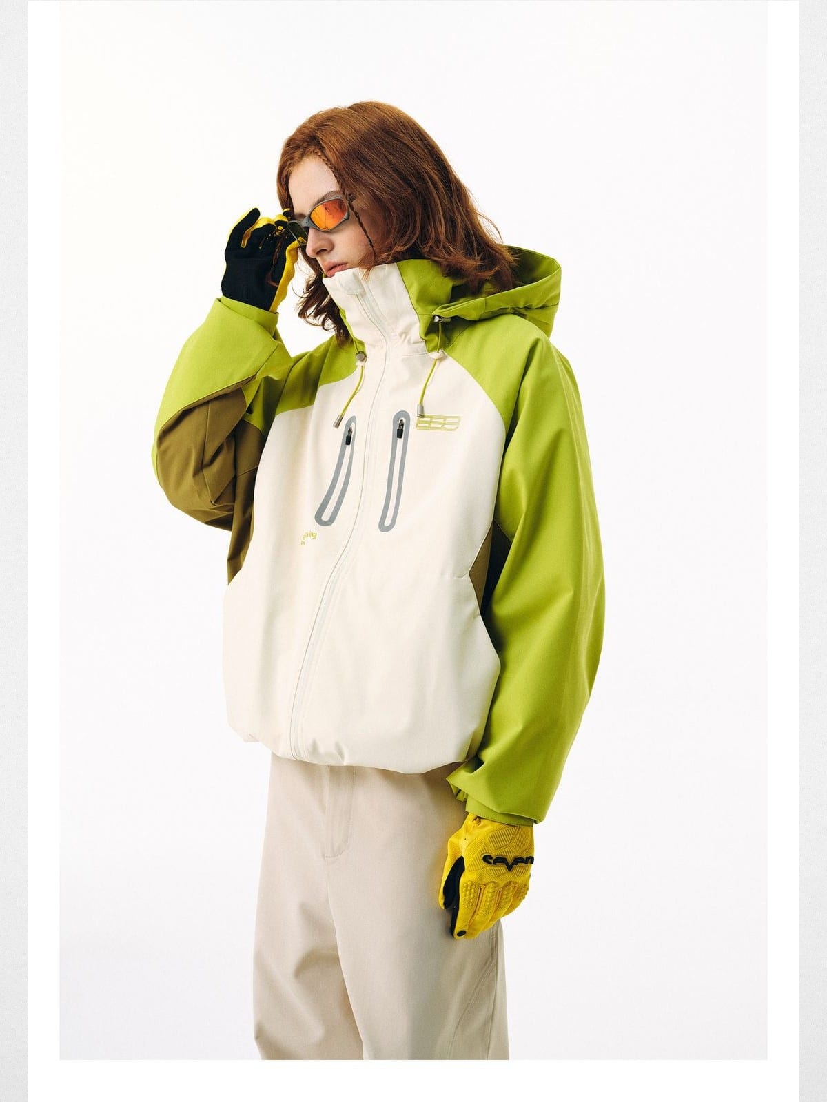 FPA 3 in 1 Hardshell Jacket Down Liner in White - On Female Model