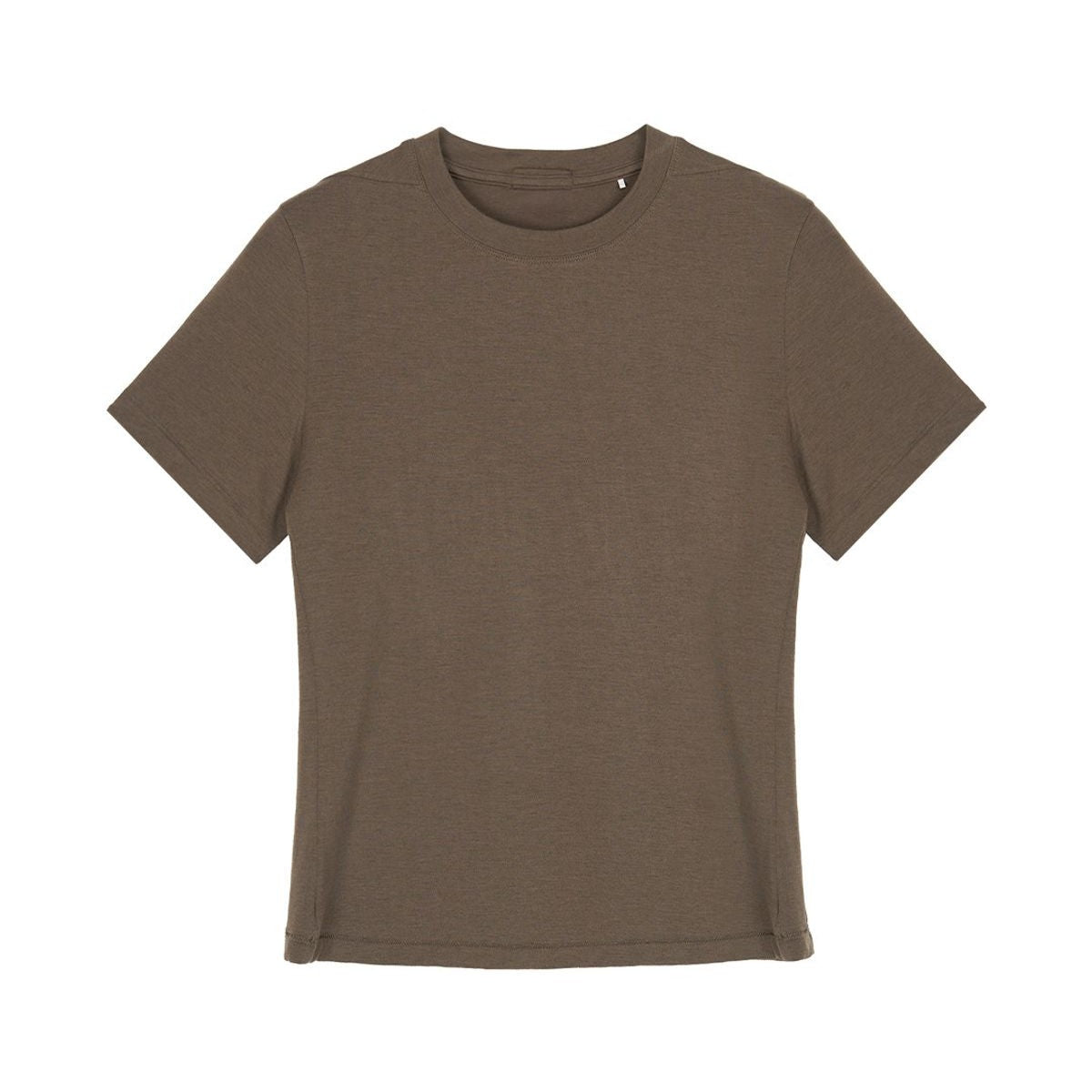 Simple Project Merino Wool Blend Crewneck T Shirt in Olive