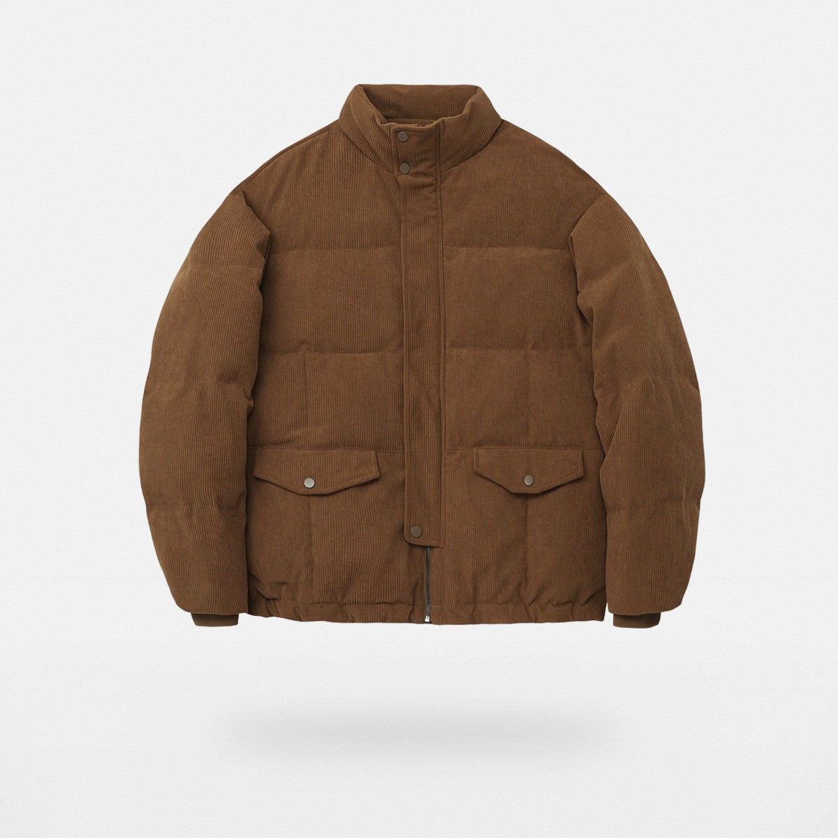 NANS Corduroy Down Puffer Jacket in Brown