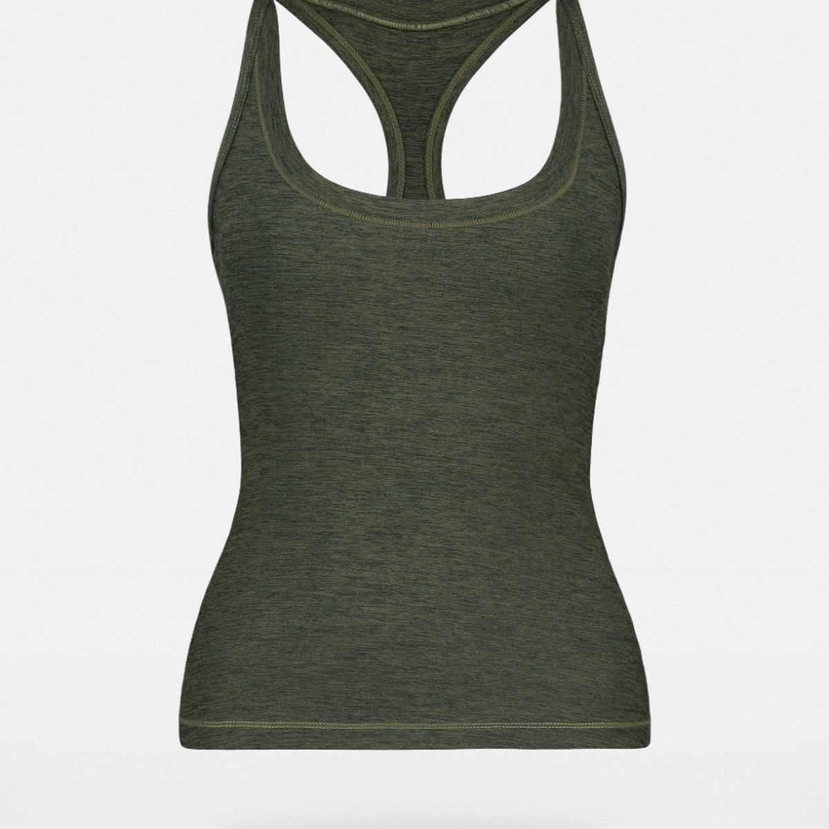 FaxCopyExpress Long U Cut Racer Tank in Olive