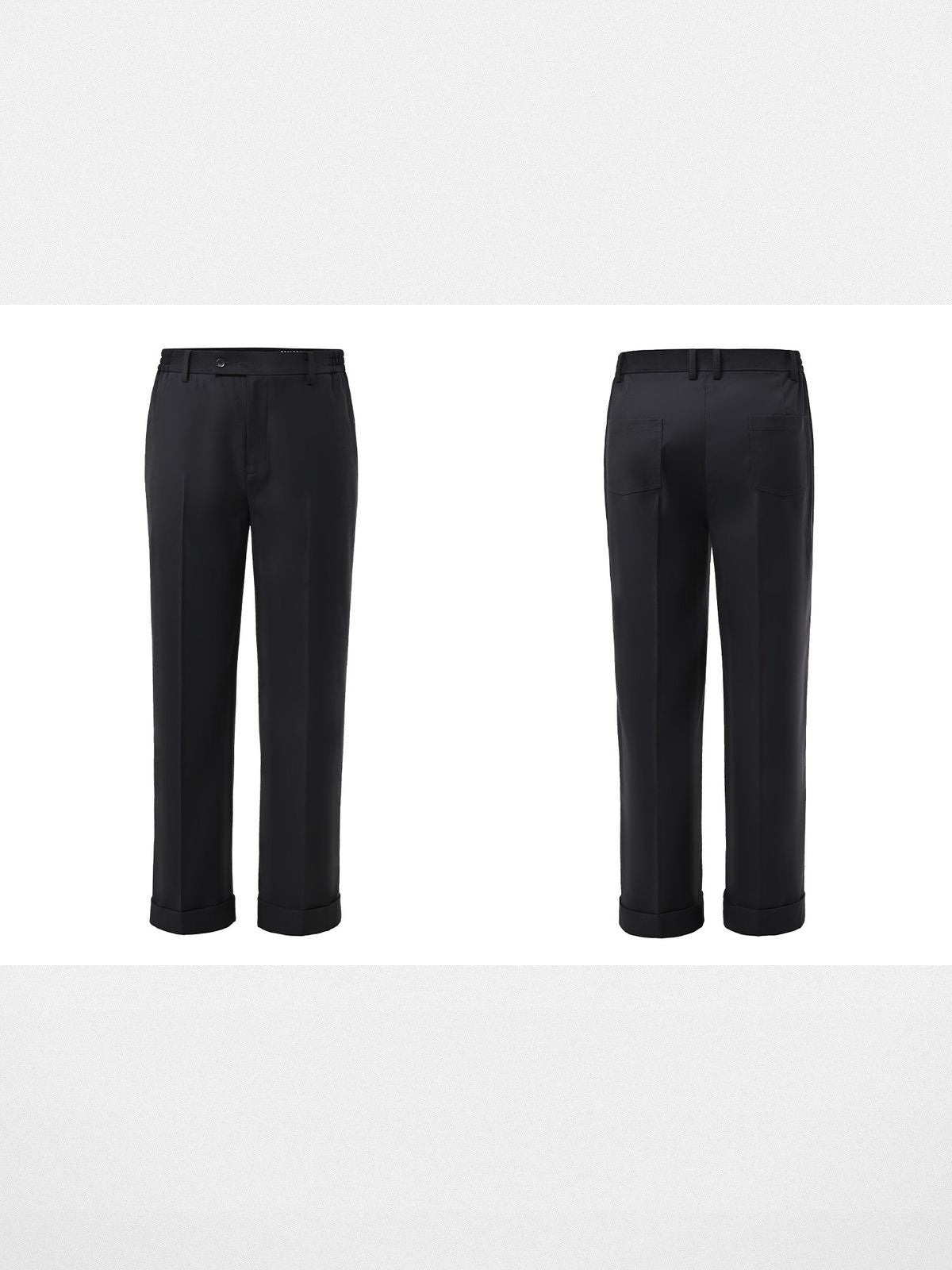 Roolrren Homme Heavyweight Cotton Wide Leg Trousers in Black