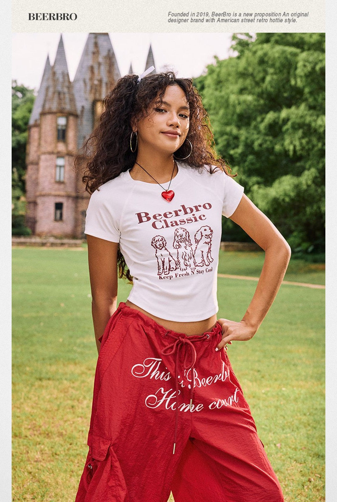 BeerBro Puff Print Puppy Baby Tee in White